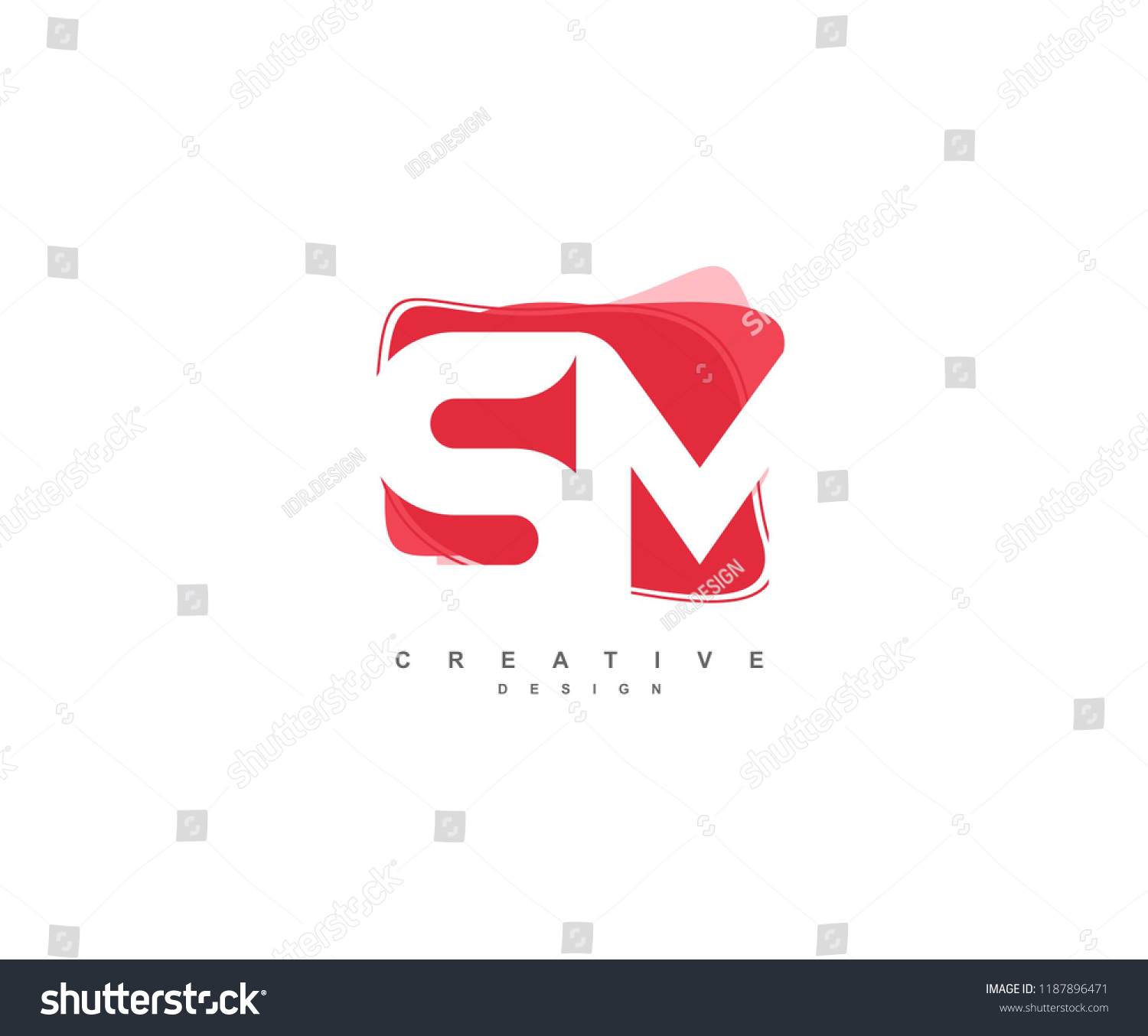 Abstract Flowing Liquid Shapes Letter Sm Stock Vector (Royalty Free ...