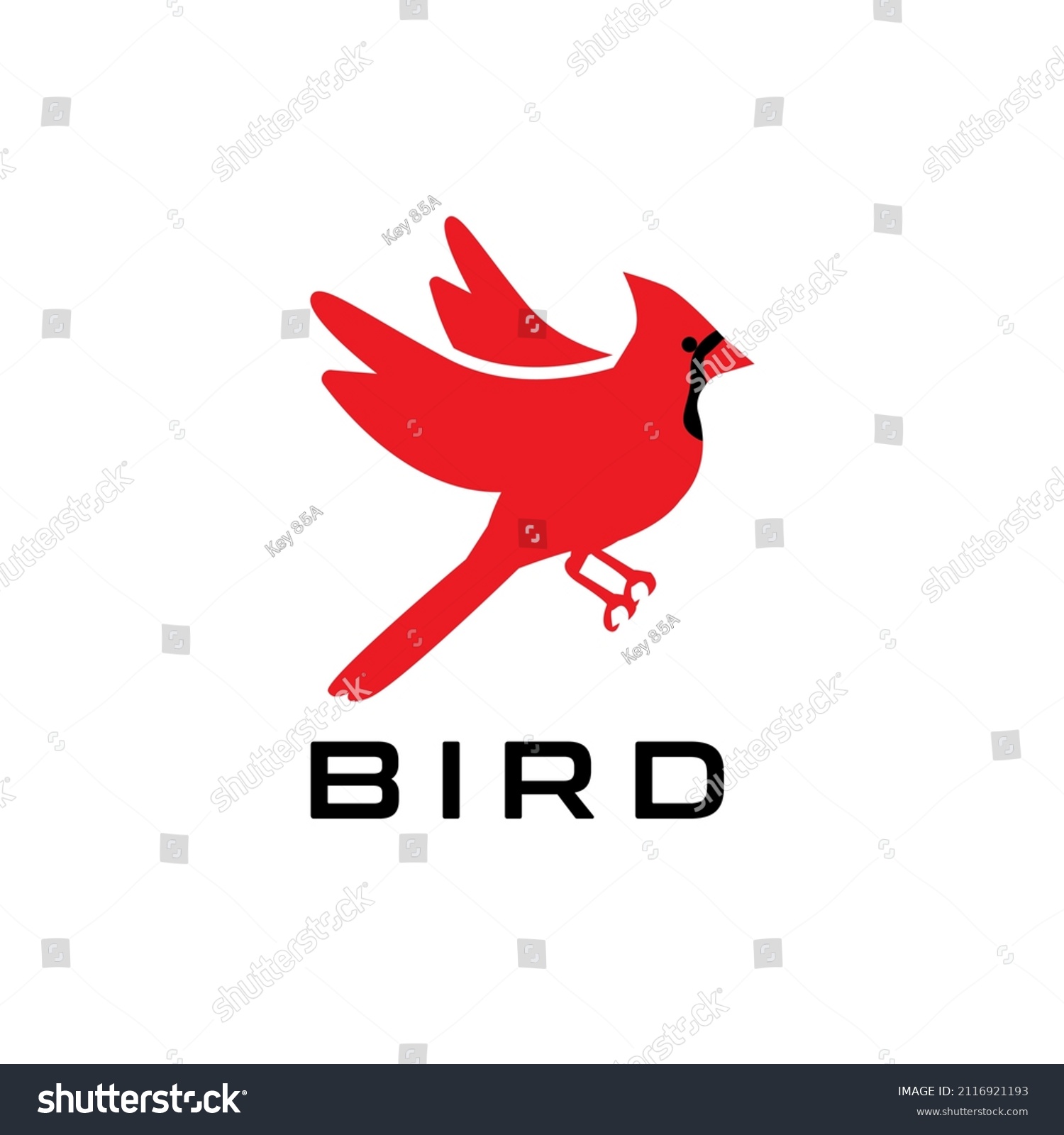 Abstract Flying Red Bird Logo Design Stock Vector (Royalty Free ...