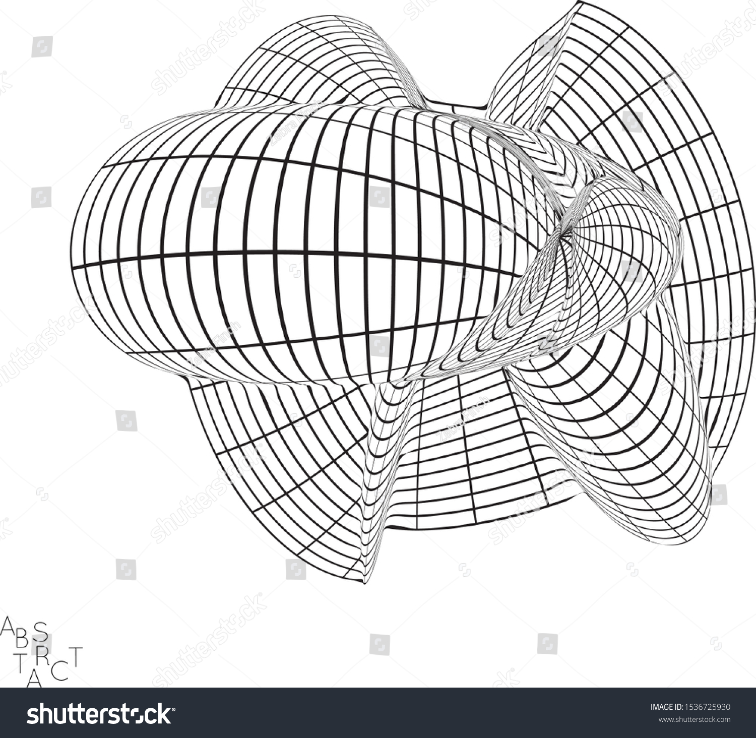 Abstract Futuristic 3d Shape Visual Distortion Stock Vector (Royalty ...