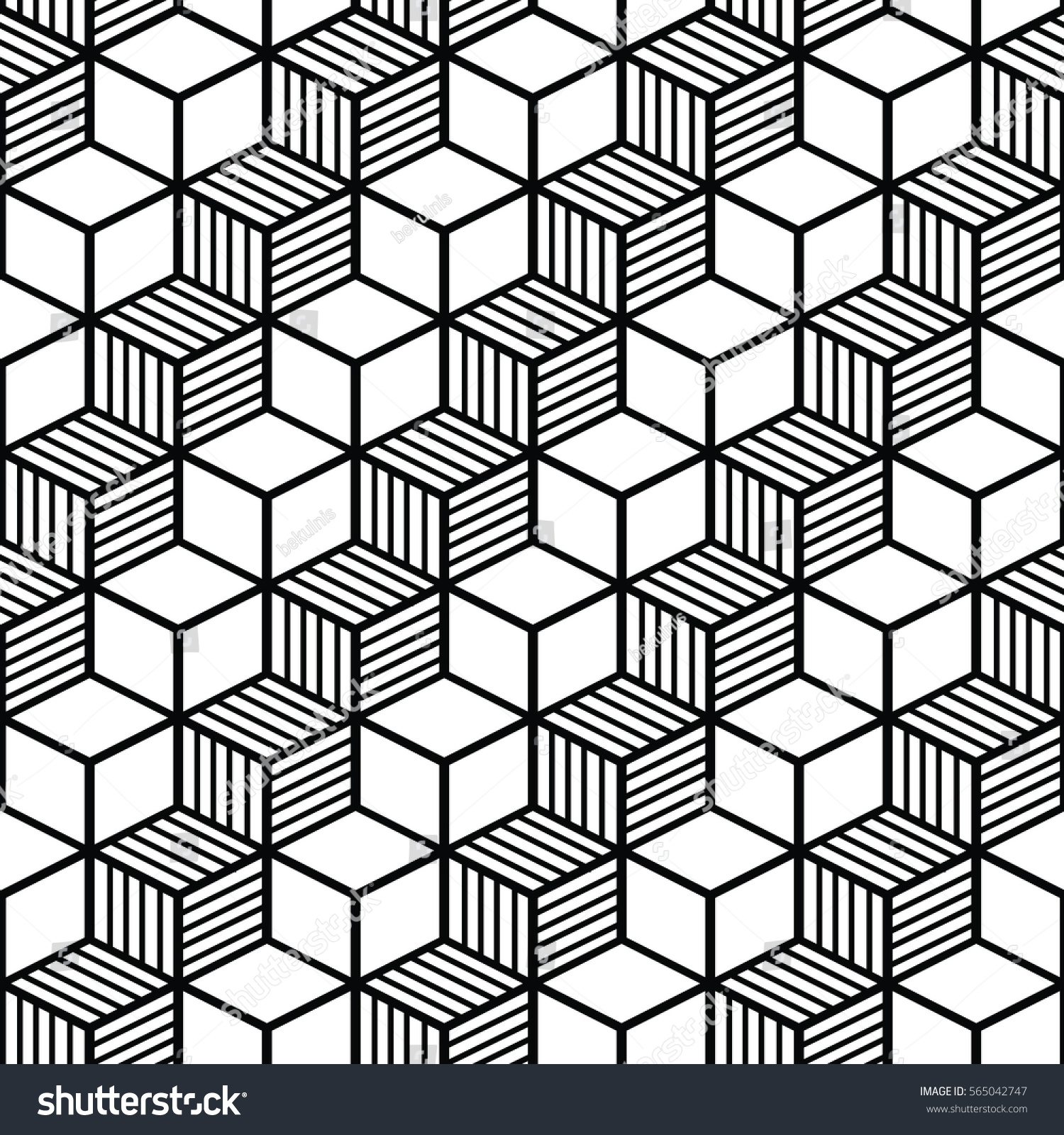 Abstract Geometric Cubes Seamless Pattern Stock Vector 565042747 ...