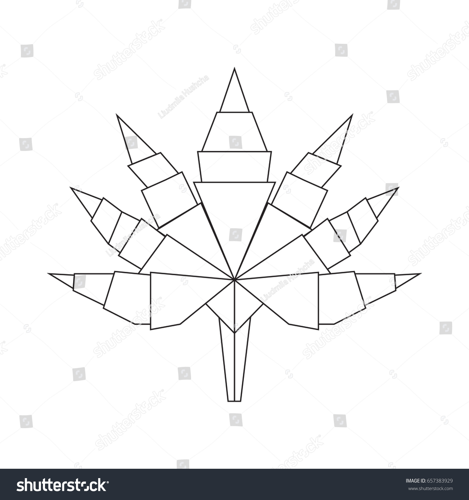 geometric leaf drawing