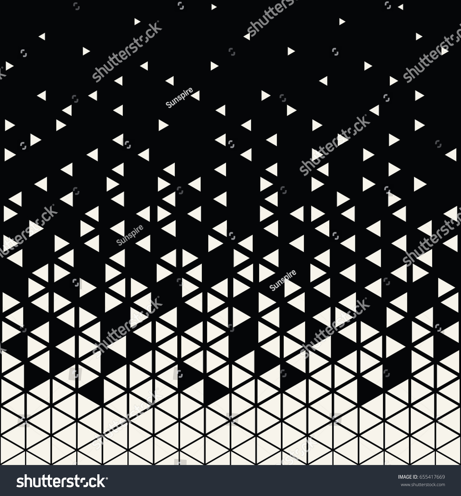 Abstract Geometric Triangle Halftone Gradient Seamless Stock Vector ...