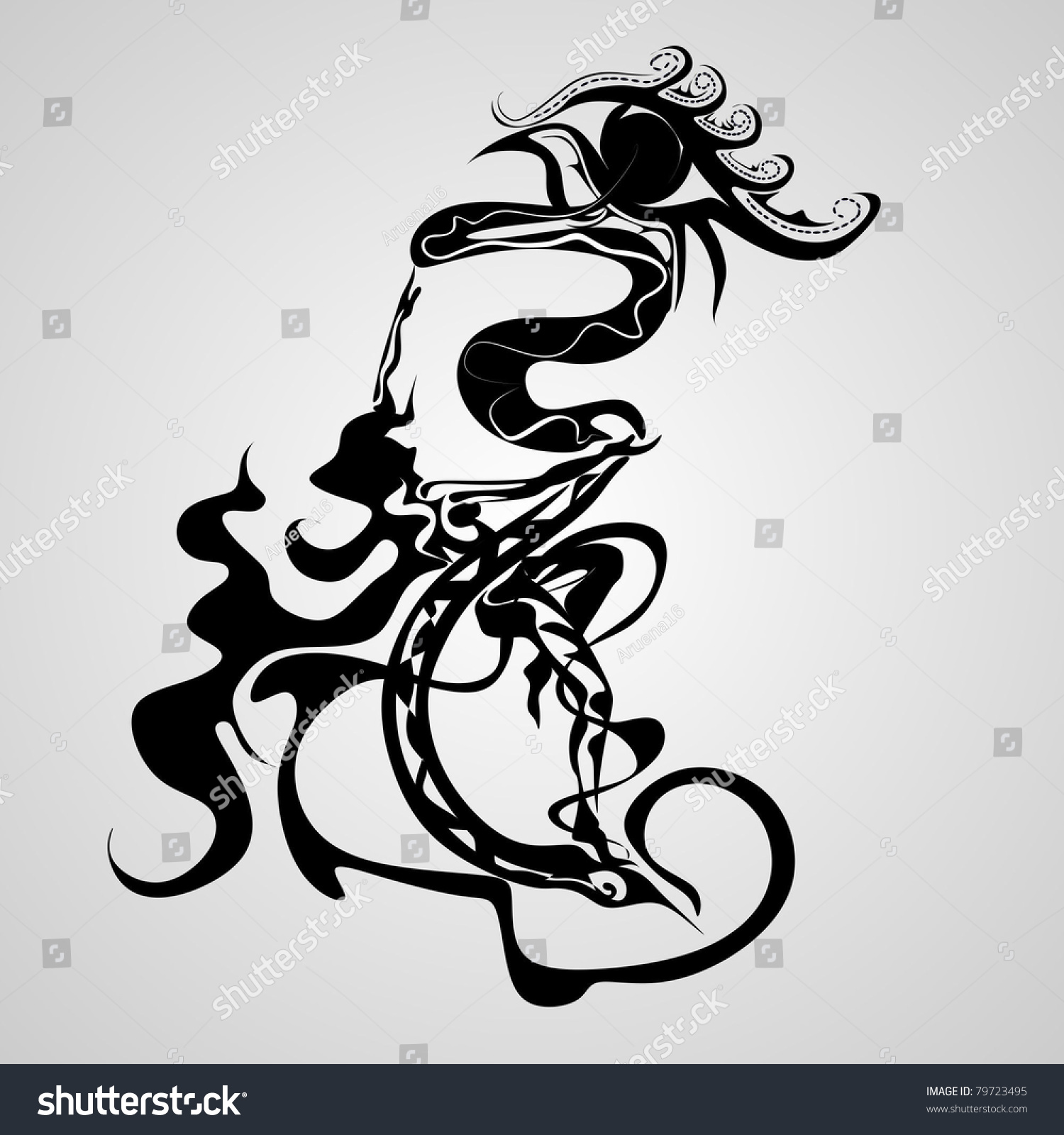 Abstract Girl Tattoo Stock Vector 79723495 : Shutterstock