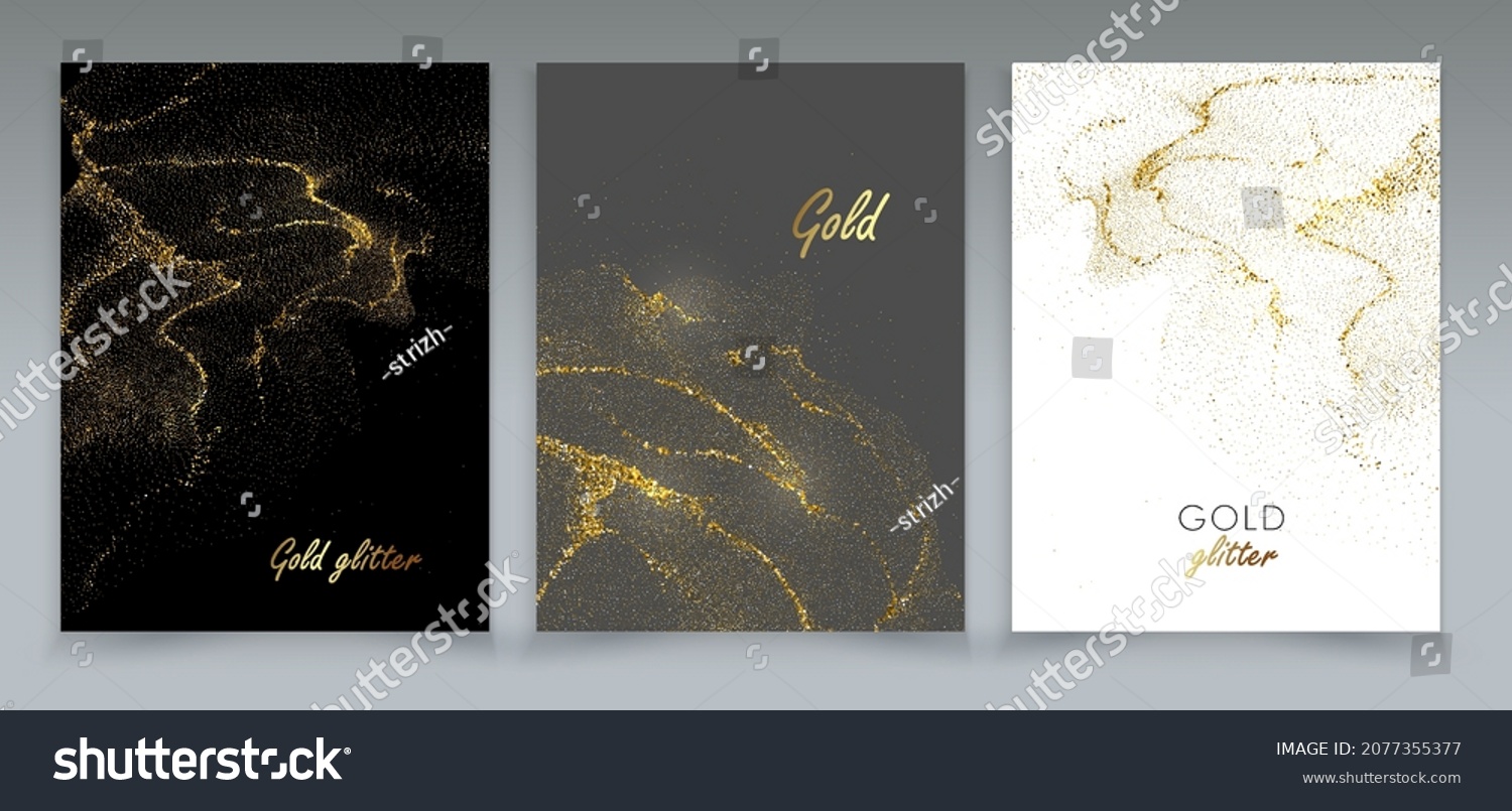 Abstract Gold Design Element Glitter Effect Stock Vector (Royalty Free ...