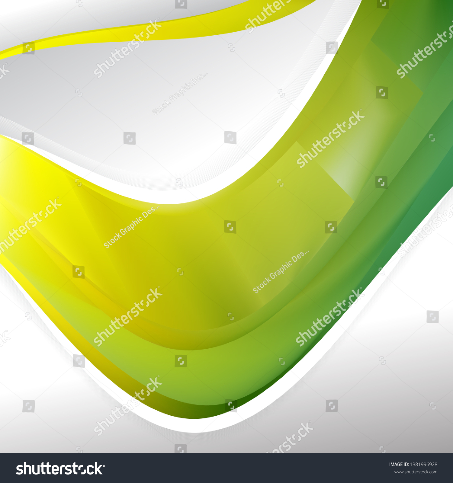 Abstract Green Yellow Background Template Stock Vector (Royalty Free ...