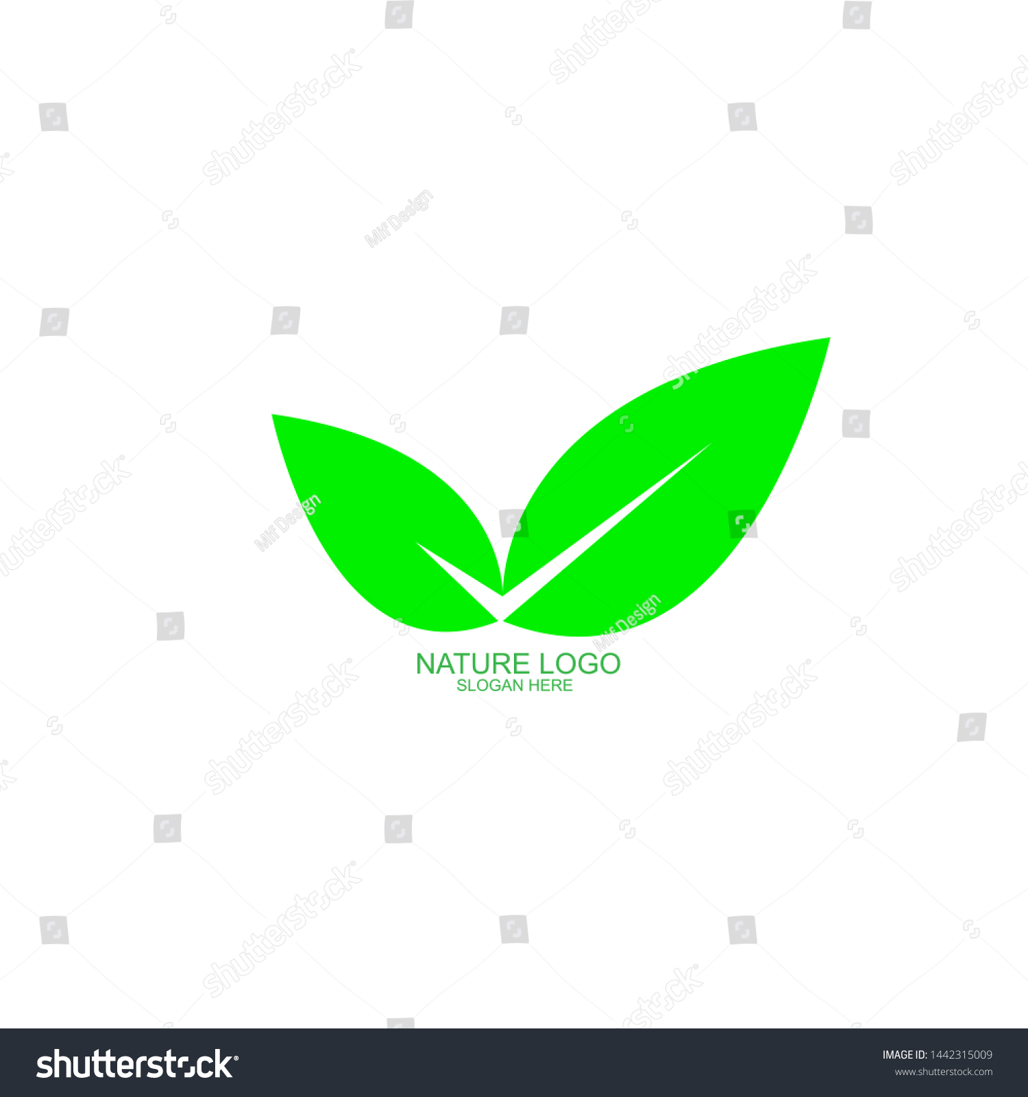 Abstract Green Leaf Logo Icon Vector Stock Vector (Royalty Free ...