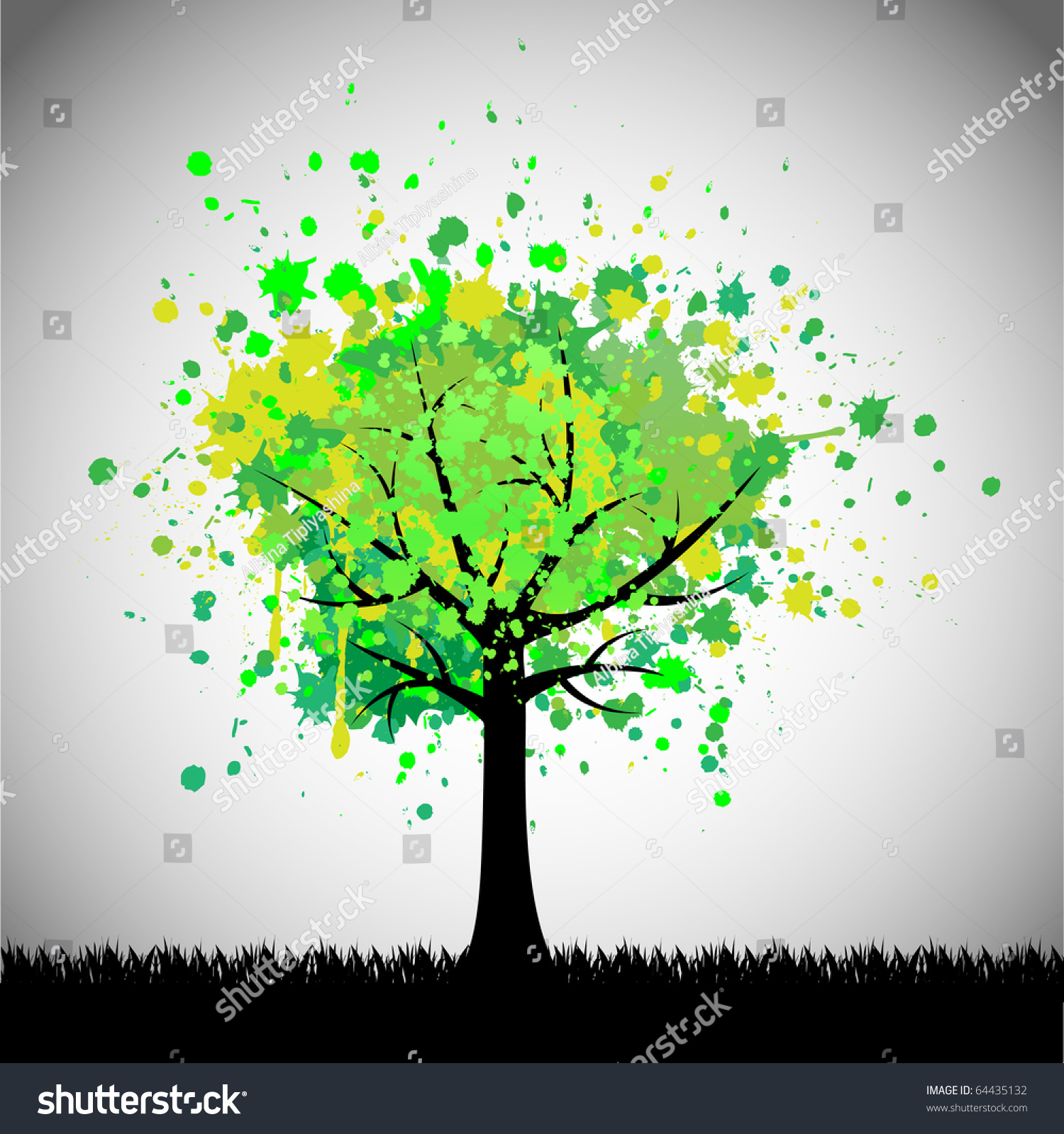 Abstract Green Tree Vector Background Stockvector 64435132 - Shutterstock