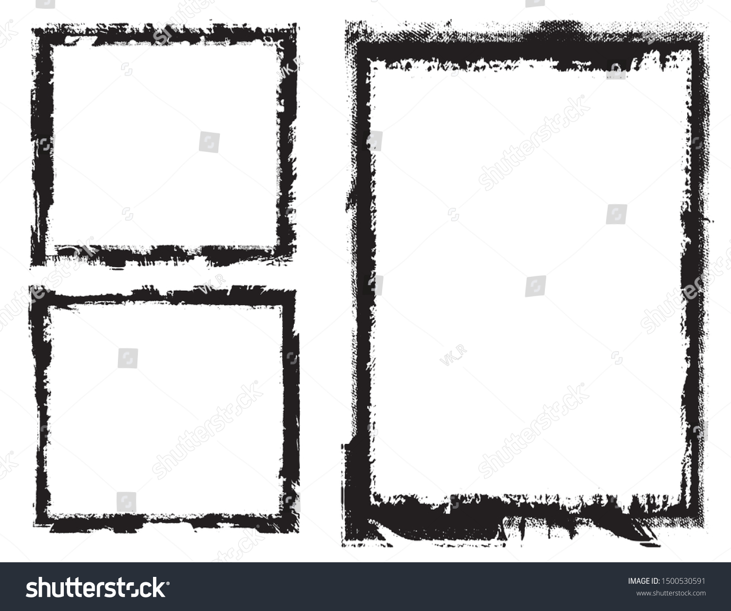 Abstract Grunge Border Frames Set Stock Vector (Royalty Free ...