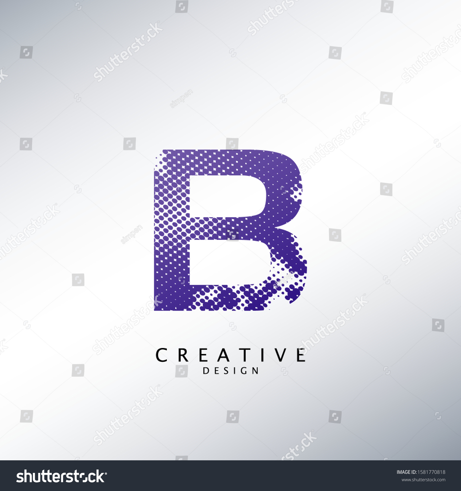 Abstract Halftone Initial Letter B Logo Stock Vector (Royalty Free ...