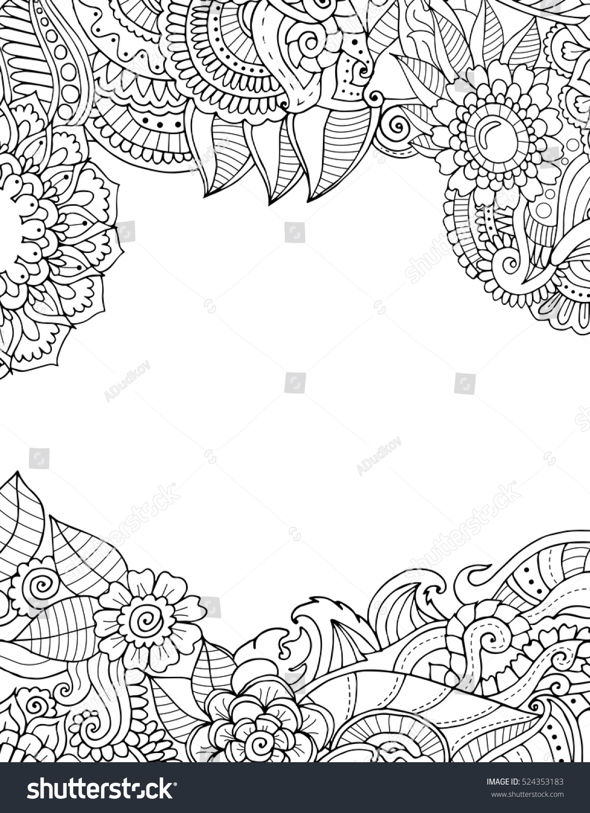 Abstract Hand Drawn Zentangle Style Vector Stock Vector Royalty