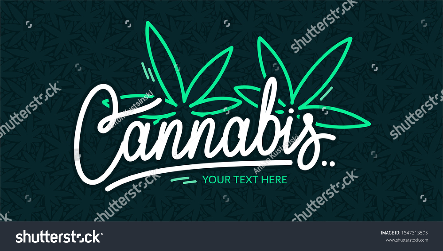 Abstract Hand Written Word Cannabis Cannabis Stock Vector (Royalty Free