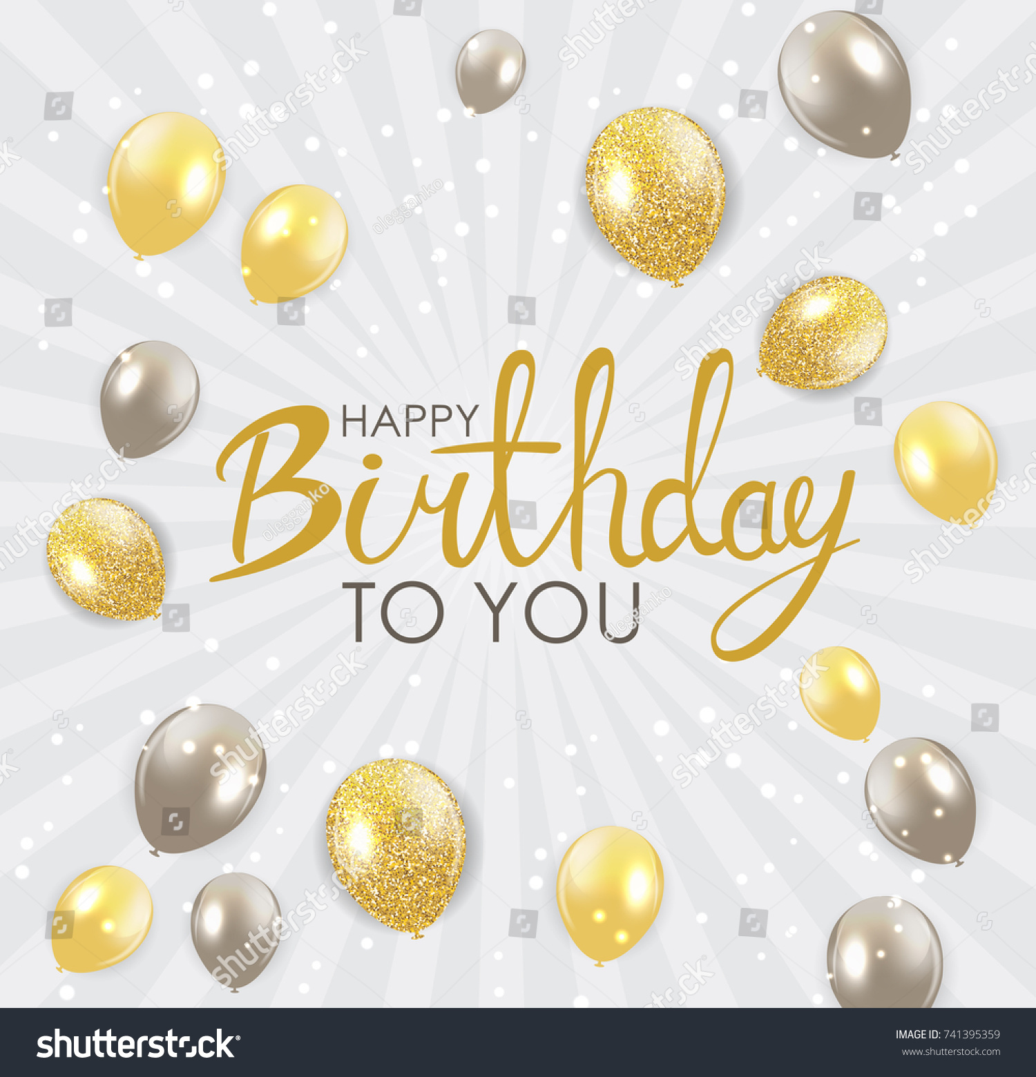 Abstract Happy Birthday Background Card Template Stock Vector 741395359 ...