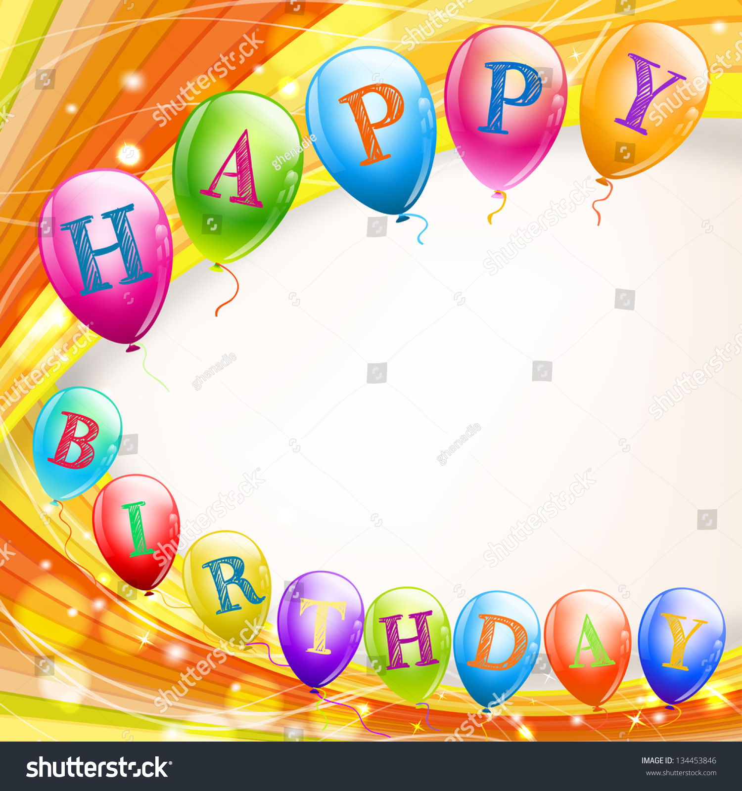 Abstract Happy Birthday Background With Balloons Stock Vector ...