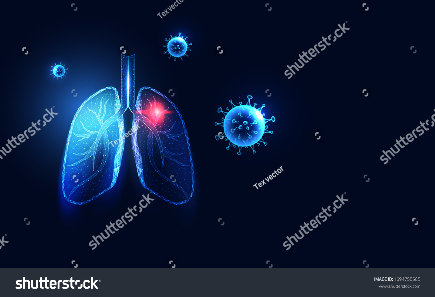 Abstract Human Lungs Anatomy Wireframe Dot Stock Vector (Royalty Free ...