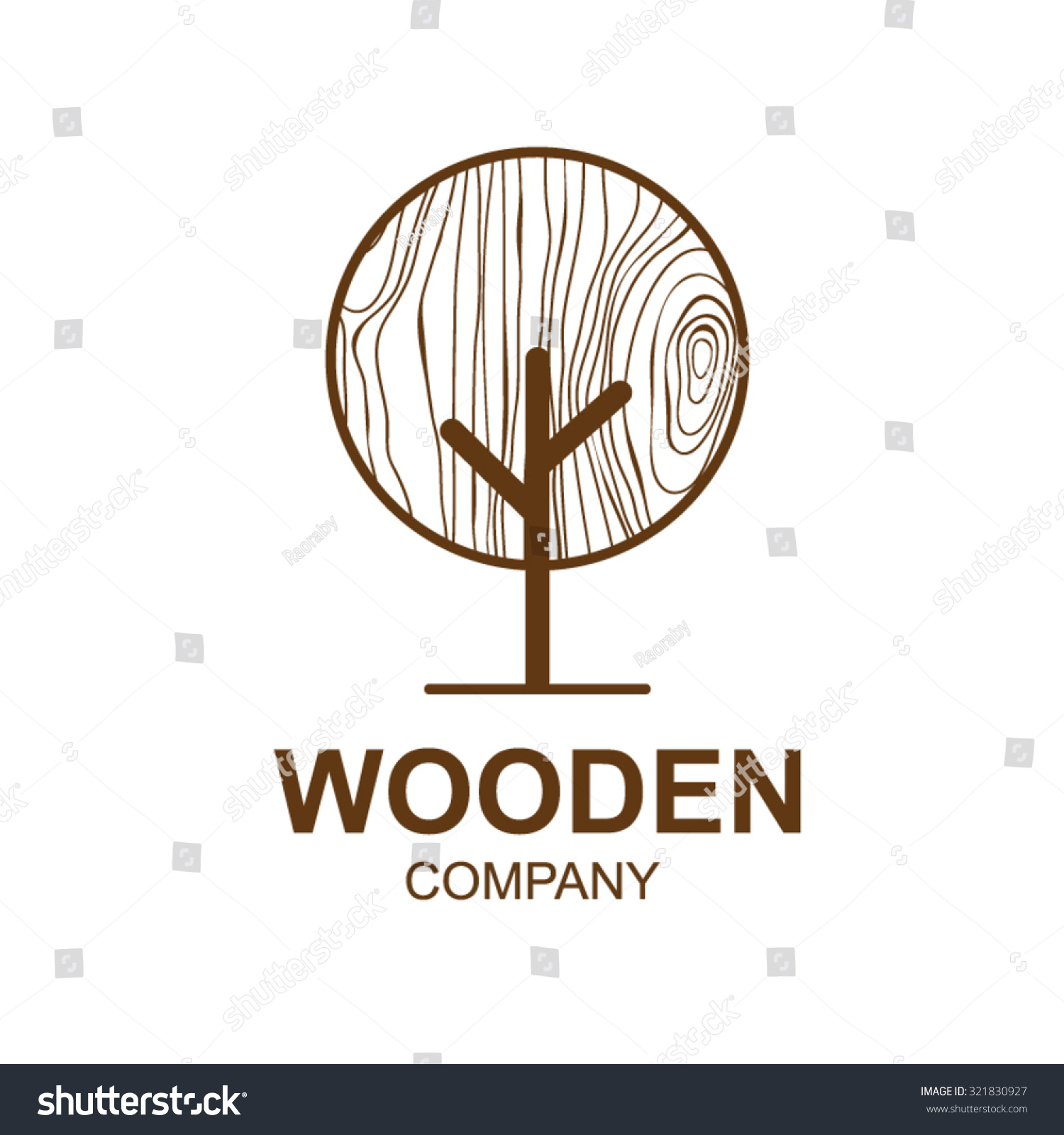 Abstract Icon Wooden Texturetree Logo Designvector Stock 