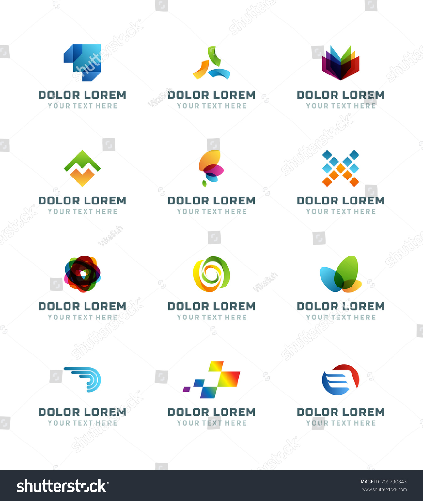 Abstract Icons Or Logotypes Design Elements Business Creative Symbols ...