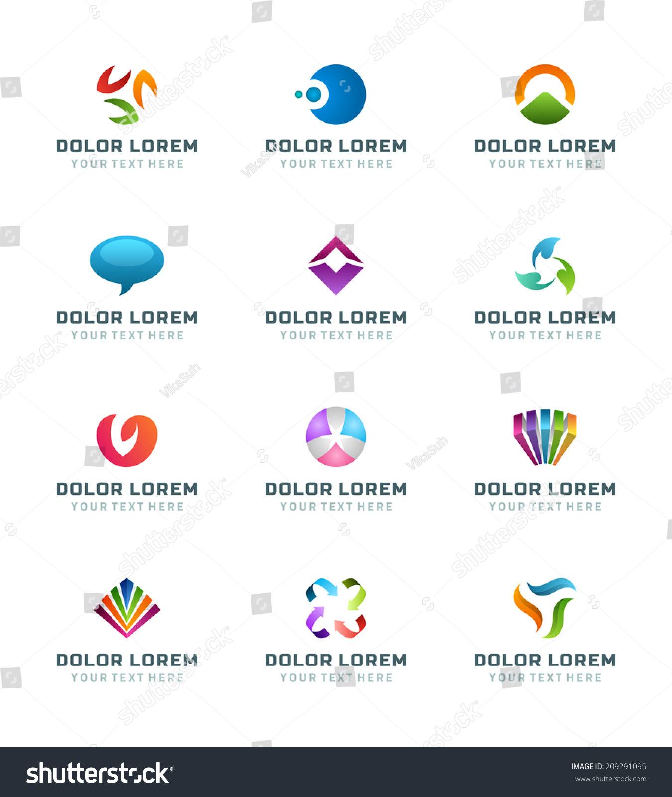 Abstract Icons Or Logotypes Design Elements Business Creative Symbols ...