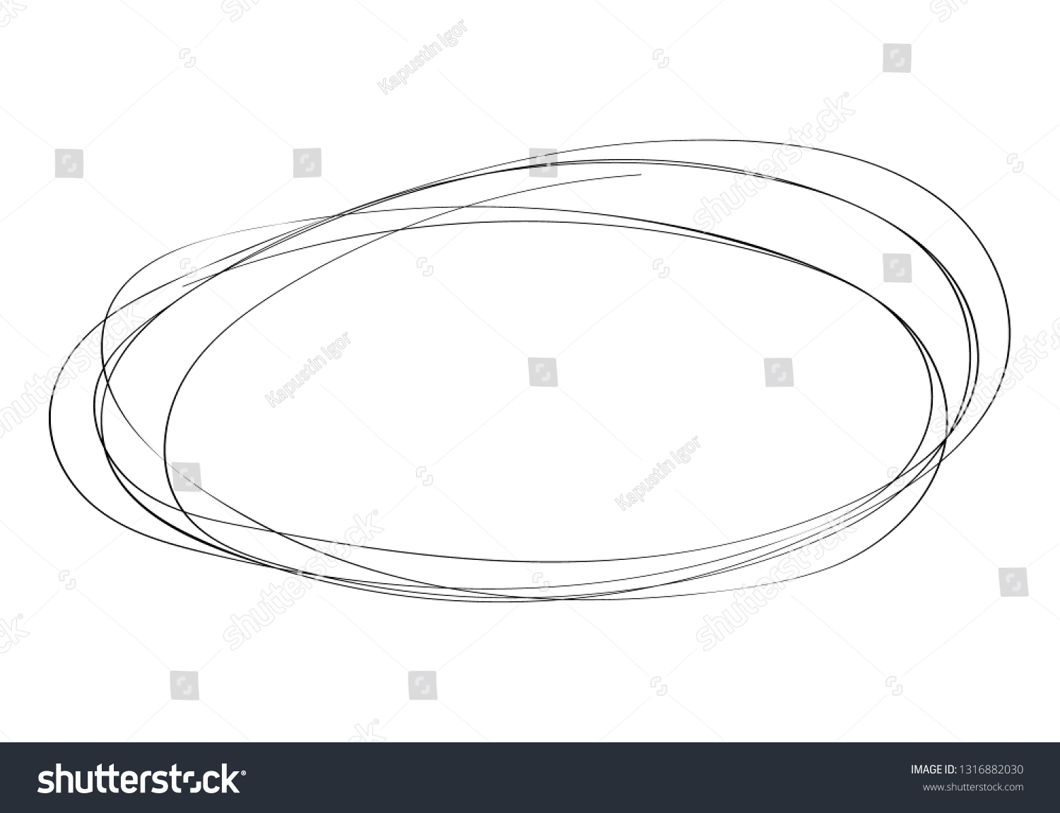 Abstract Illustration Oval Outline Hand Drawing Stock Vector (royalty 