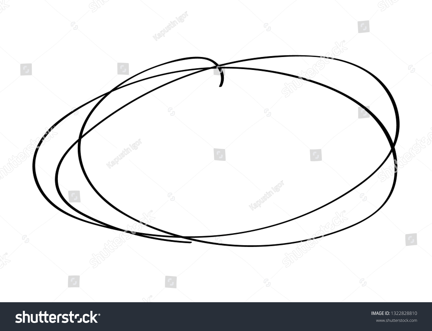 Abstract Illustration Oval Outline Hand Drawing Stock Vector (Royalty ...