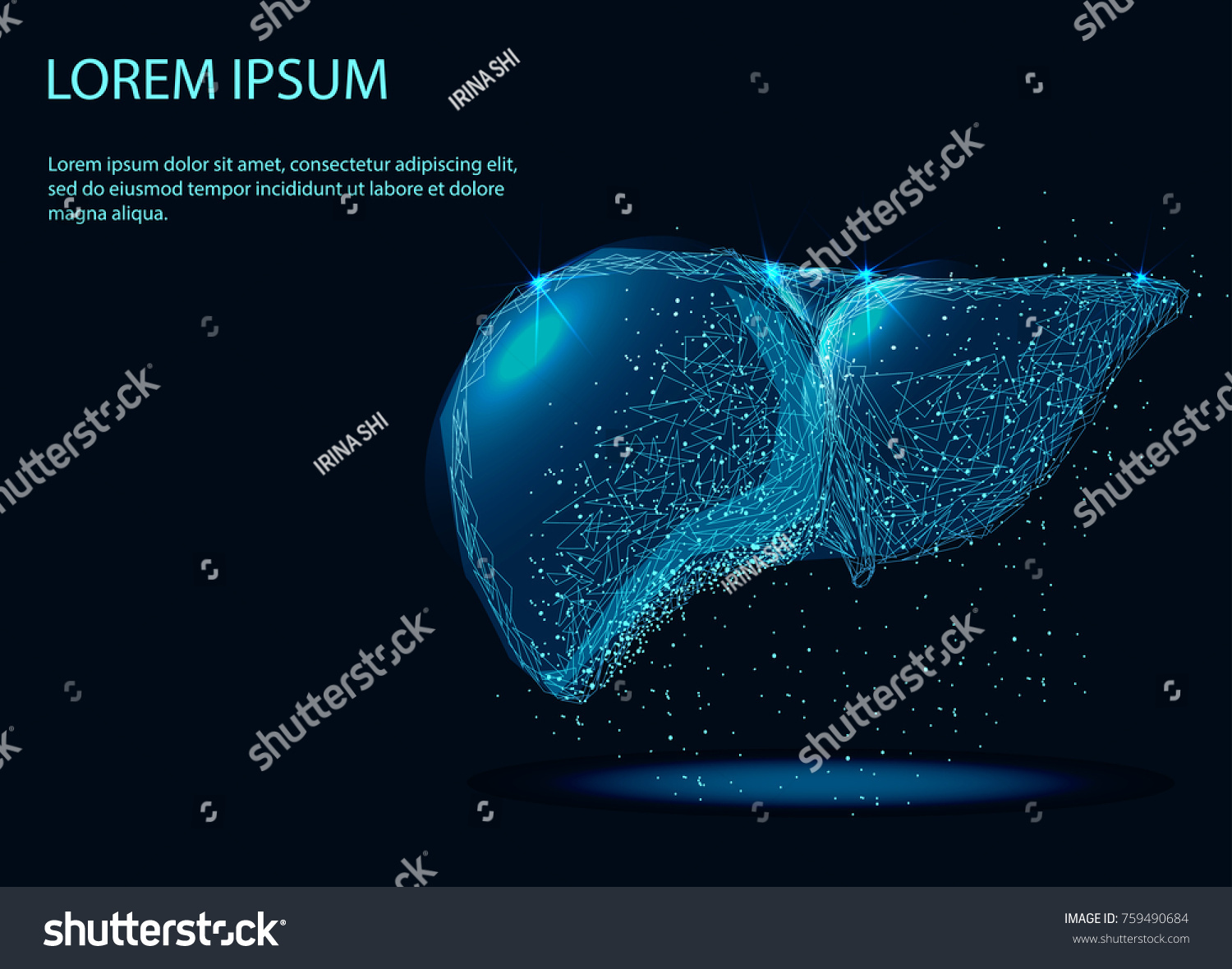 SVG of Abstract image of a Human Liver Internal Organ in the form of a starry sky or space, consisting of points, lines, and shapes in the form of planets, stars and the universe. Vector.  svg