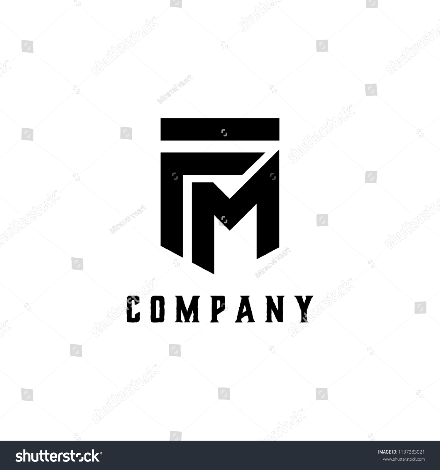 Abstract Inisial F M Logo Design Stock Vector (Royalty Free) 1137383021 ...