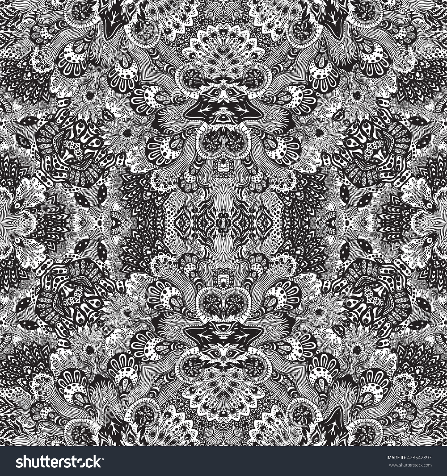 The beautiful of art fabric Batik Pattern in black and white The beautiful of art fabric Batik Pattern in black and white background