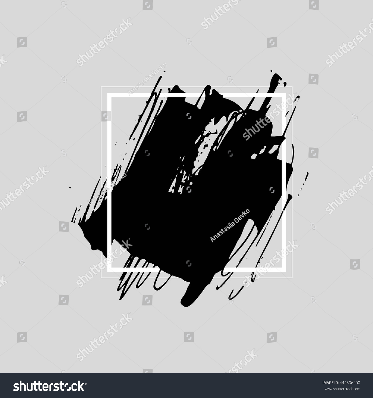 Abstract Ink Texture Square Ink Brush Stock Vector (Royalty Free) 444506200