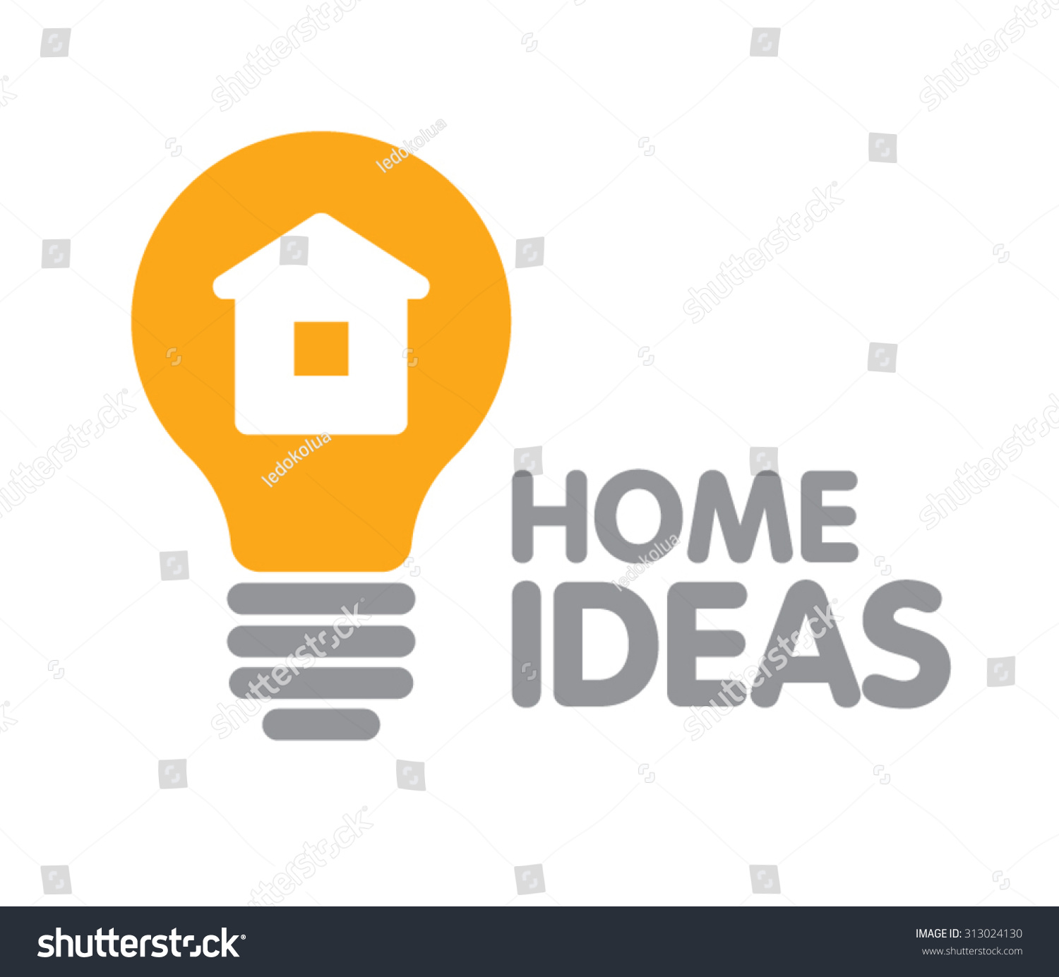 Abstract Lamp House Idea Logo Design Stock Vector Royalty