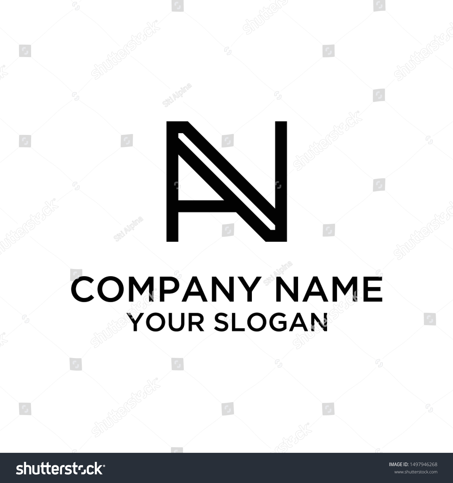 Abstract Letter Na Av Va Minimal Stock Vector Royalty Free