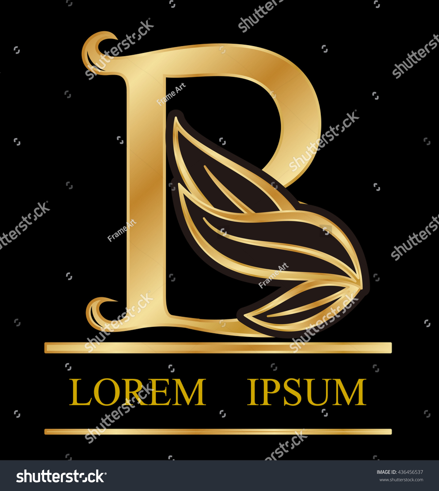 Abstract Letter B Logo Design Gold Beauty Stock Vector (Royalty Free ...