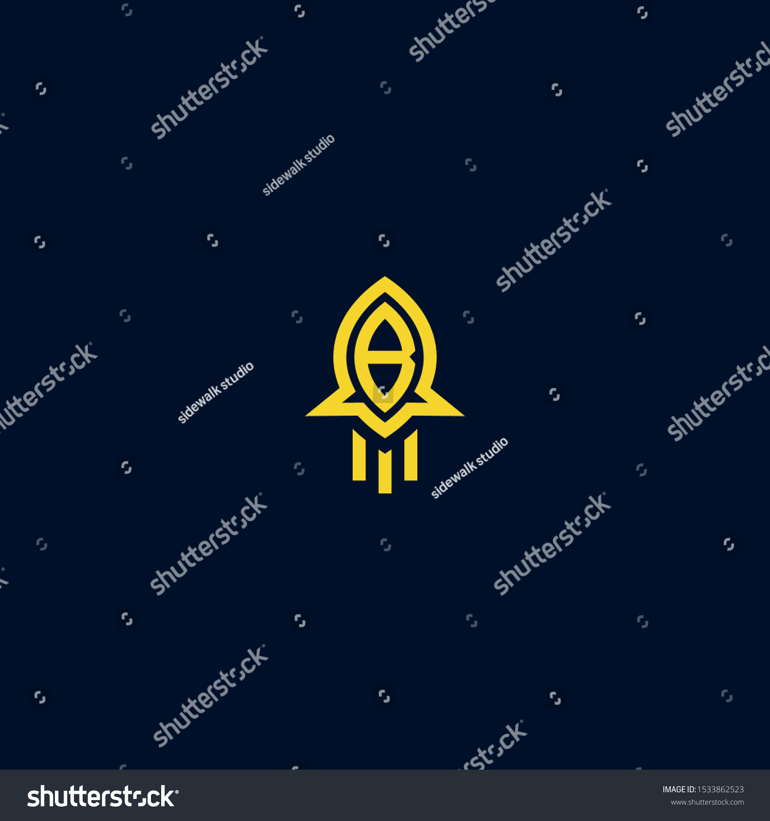 Abstract Letter B Rocket Logo Design Stock Vector (Royalty Free) 1533862523