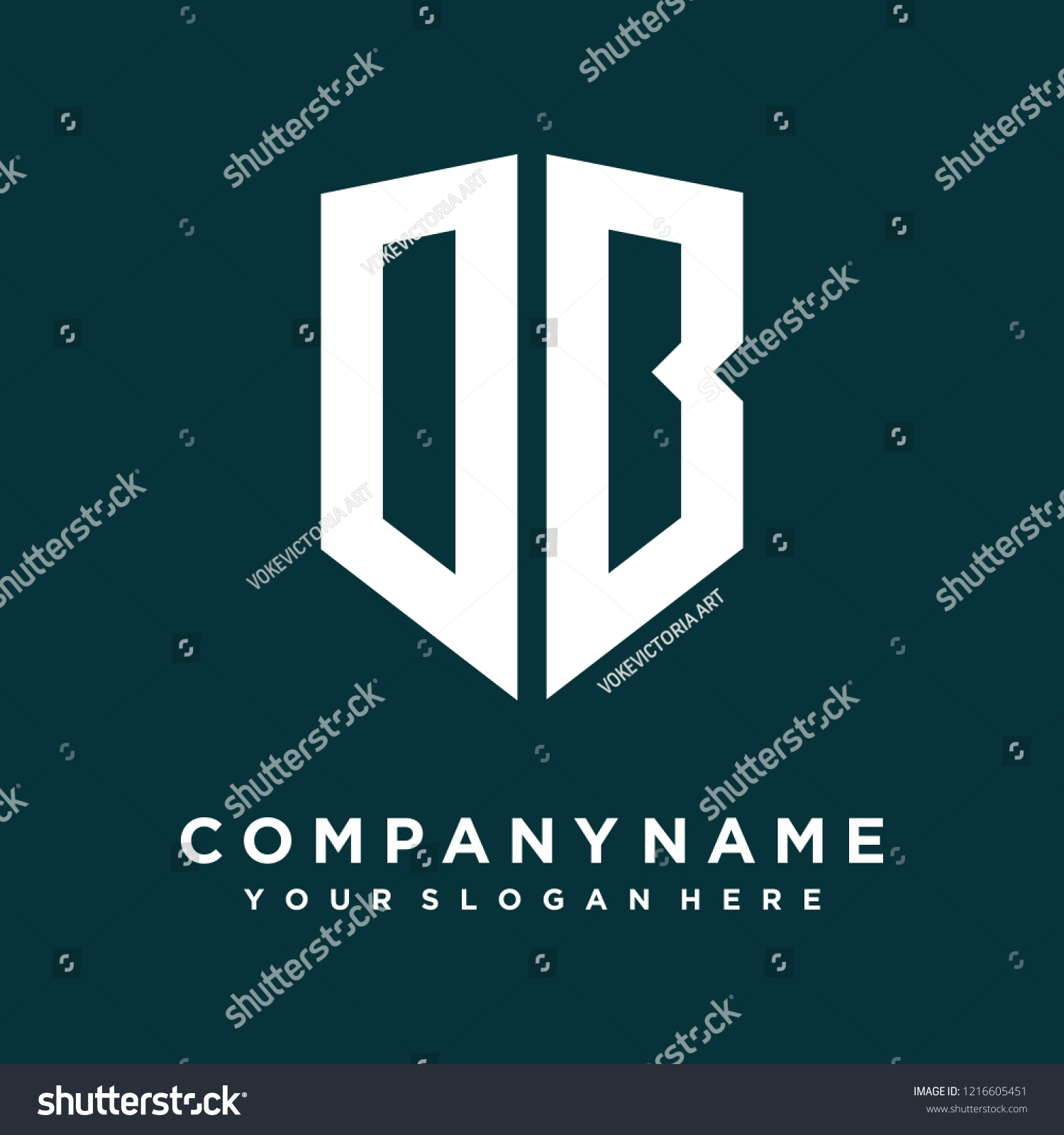 Abstract Letter Db Shield Logo Design Stock Vector (royalty Free 