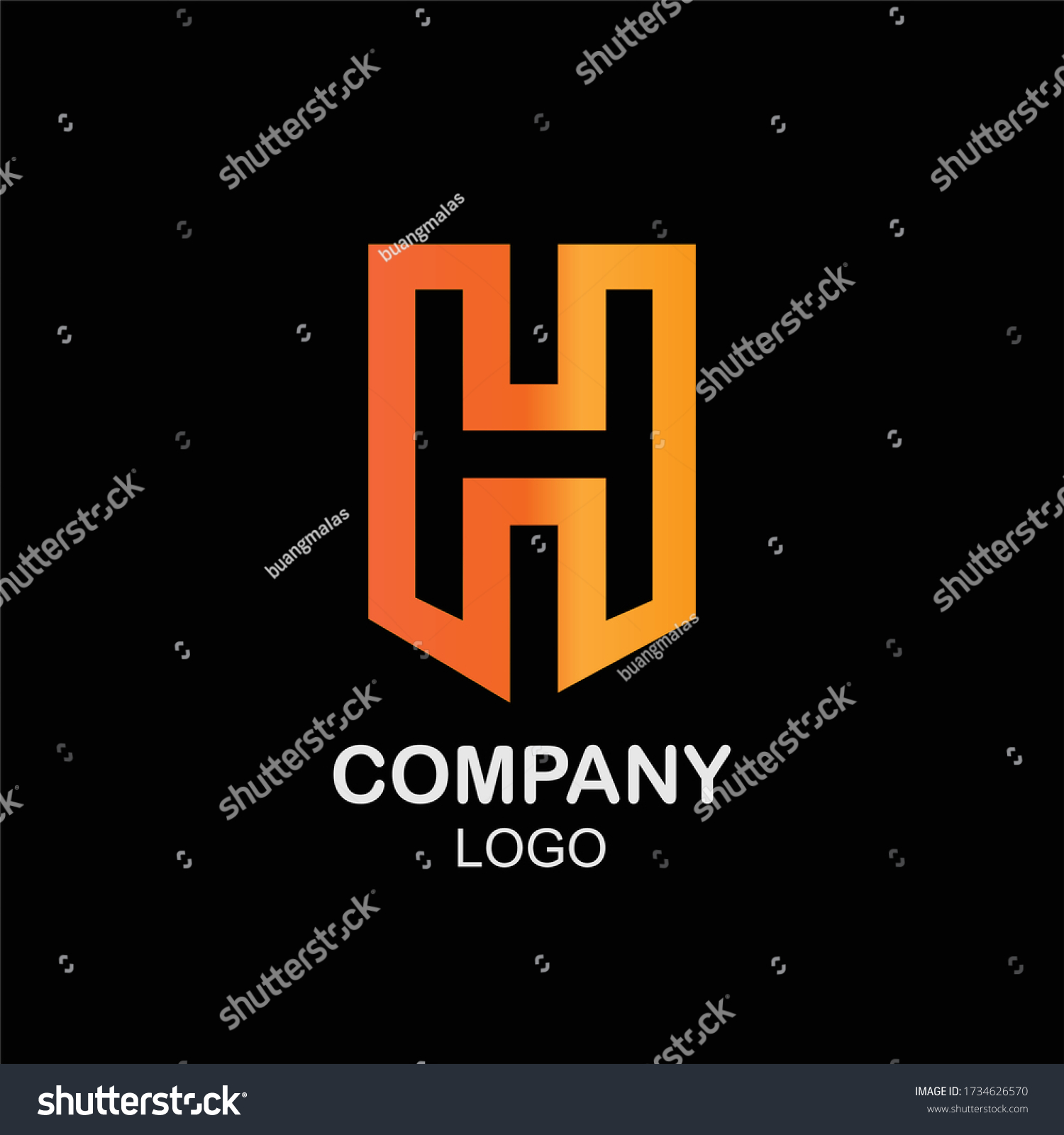 Abstract Letter H Logo Design Intial Stock Vector (Royalty Free ...