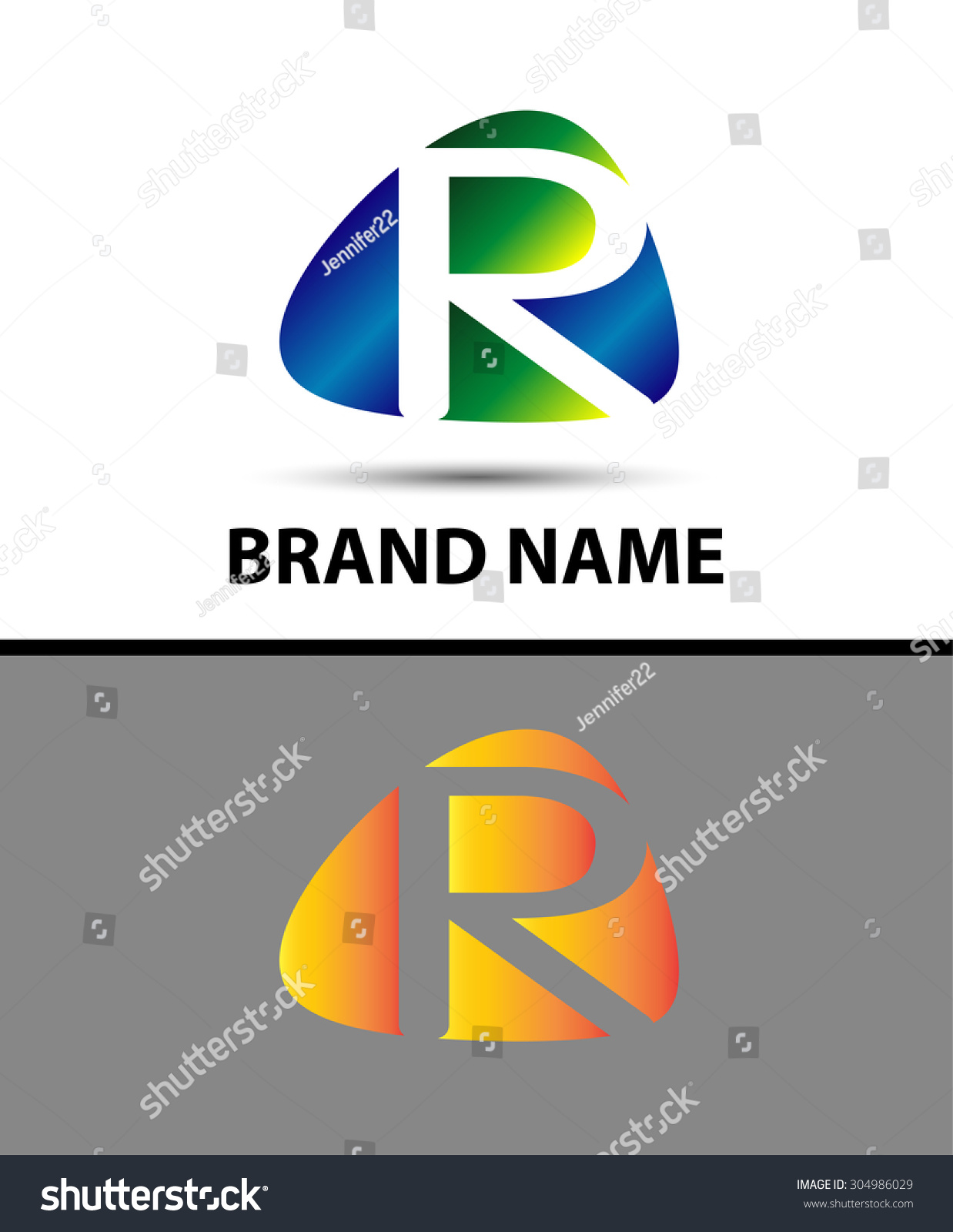 Abstract Letter R Logo Stock Vector (Royalty Free) 304986029
