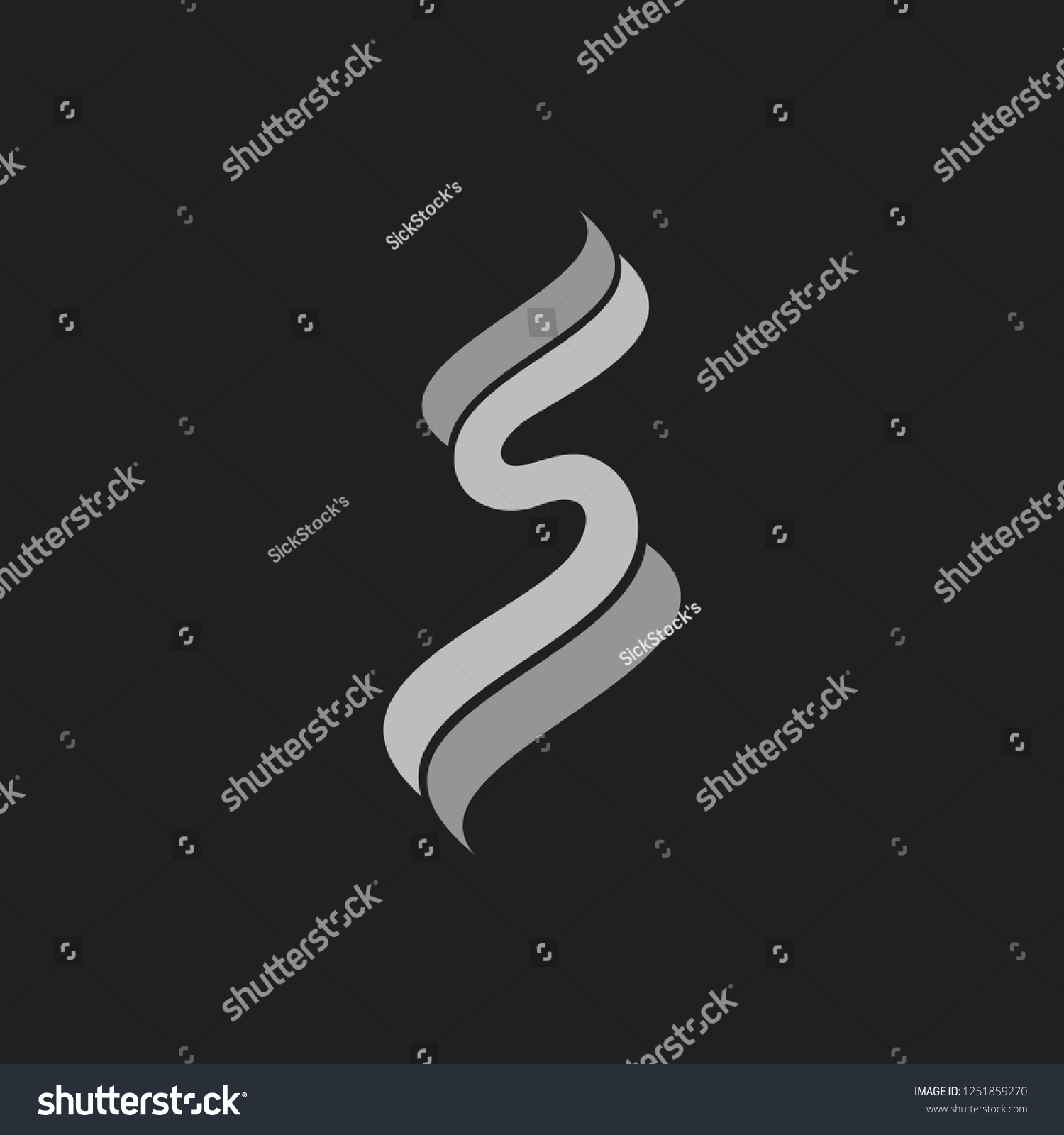 Abstract Letter S Curves Ribbon Logo Stock Vector Royalty Free