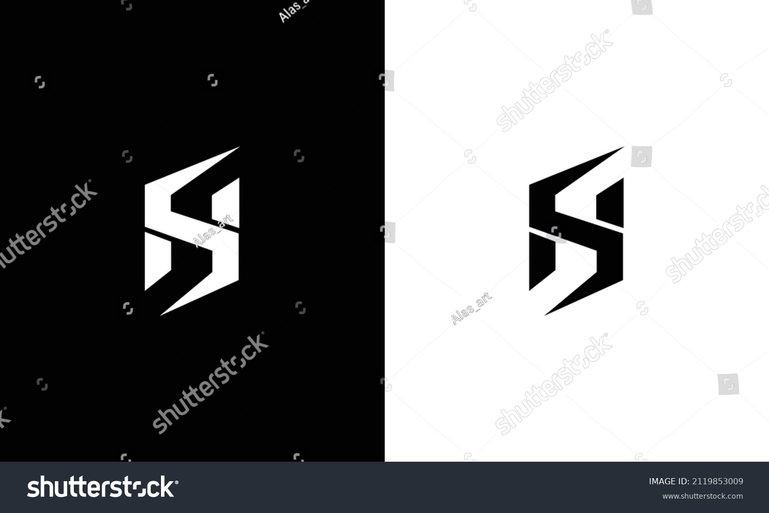 Abstract Letter Sh Logo Design Initial Stock Vector (Royalty Free ...