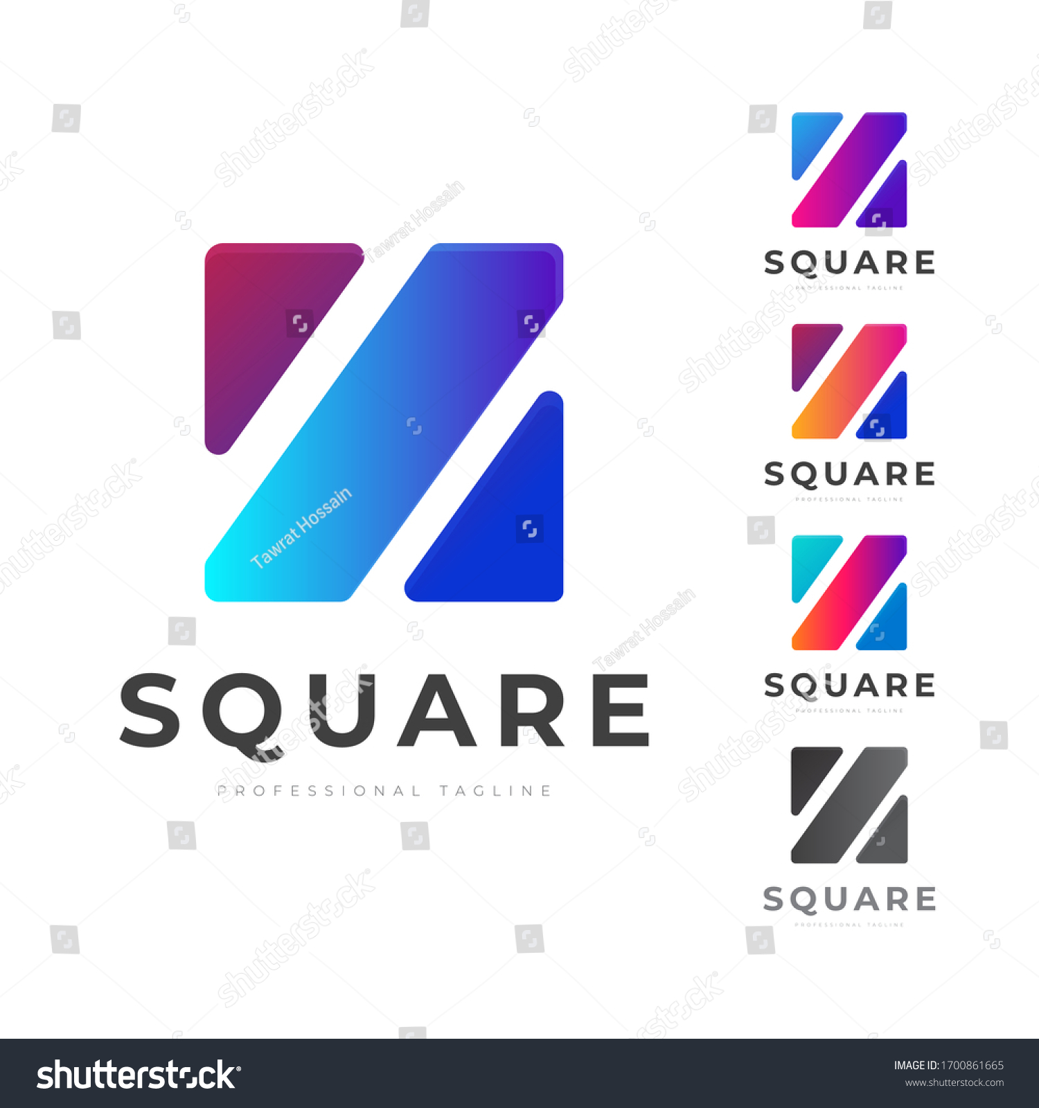 Abstract Letter Z Square Logo Parallel Stock Vector (Royalty Free