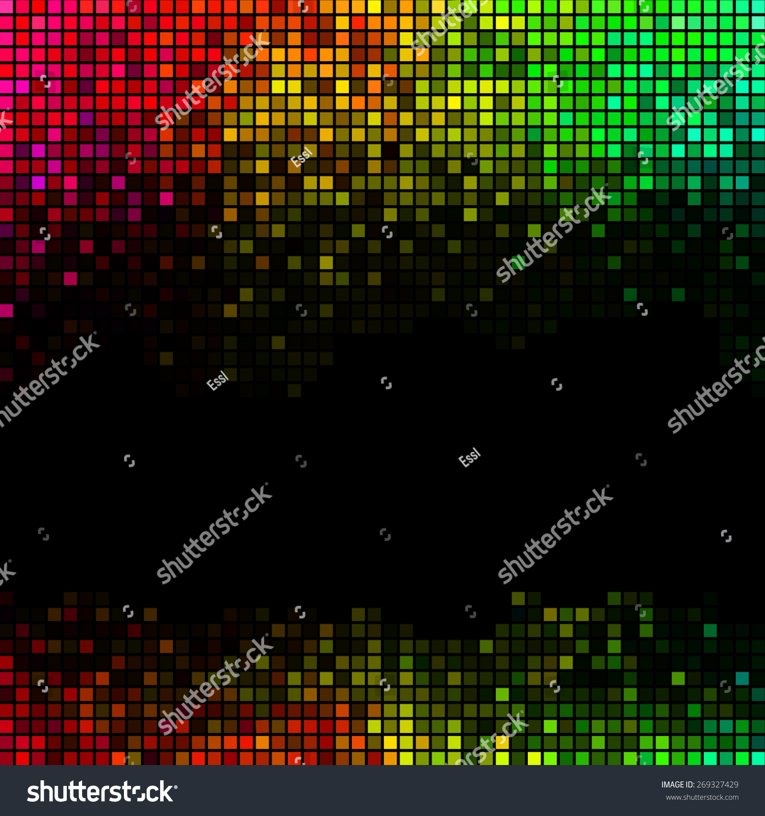 Abstract Lights Disco Background. Multicolor Square Pixel Mosaic Vector ...