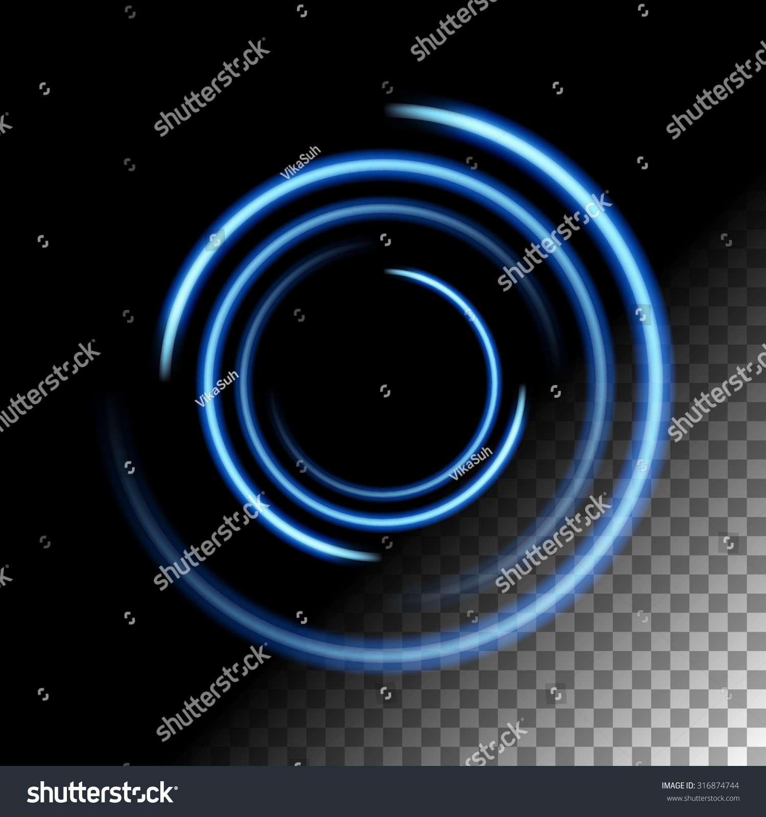 Abstract Lights Glowing Lines On Transparent Stock Vector 316874744 ...