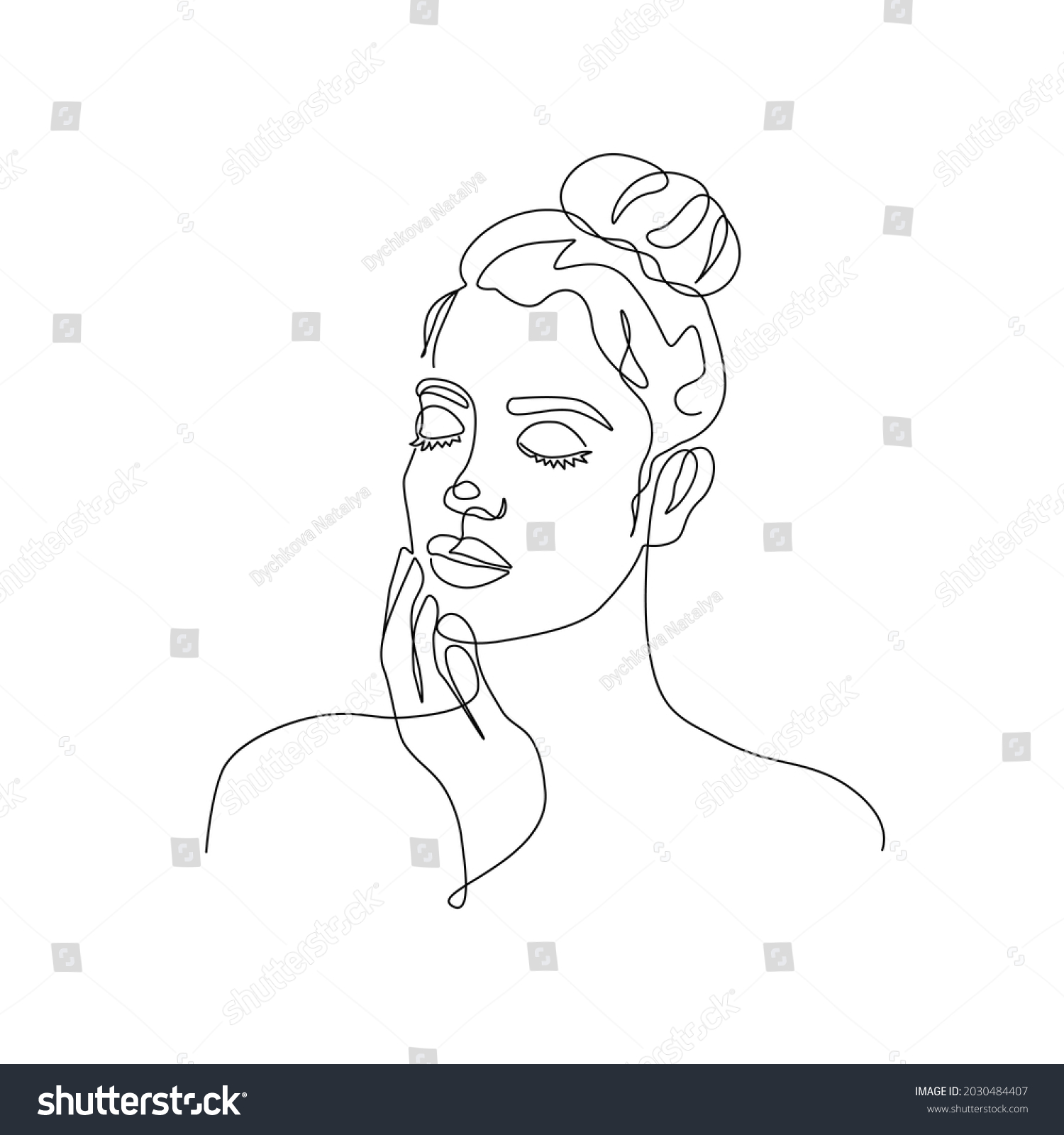 Abstract Line Art Woman Face Woman Stock Vector Royalty Free 2030484407 Shutterstock 8339