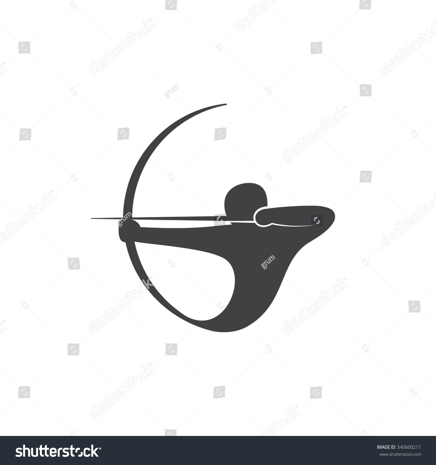 Ozet Logo Sablonu Archer Yay Vektor Stok Vektor Telifsiz 340600211