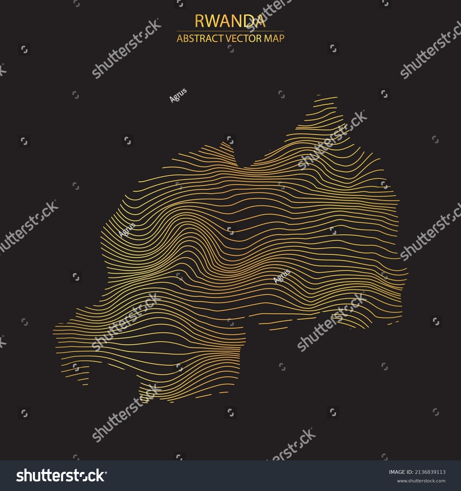 Abstract Map Rwanda Vector Illustartion Striped Stock Vector Royalty   Stock Vector Abstract Map Of Rwanda Vector Illustartion Of Striped Gold Colored Map 2136839113 