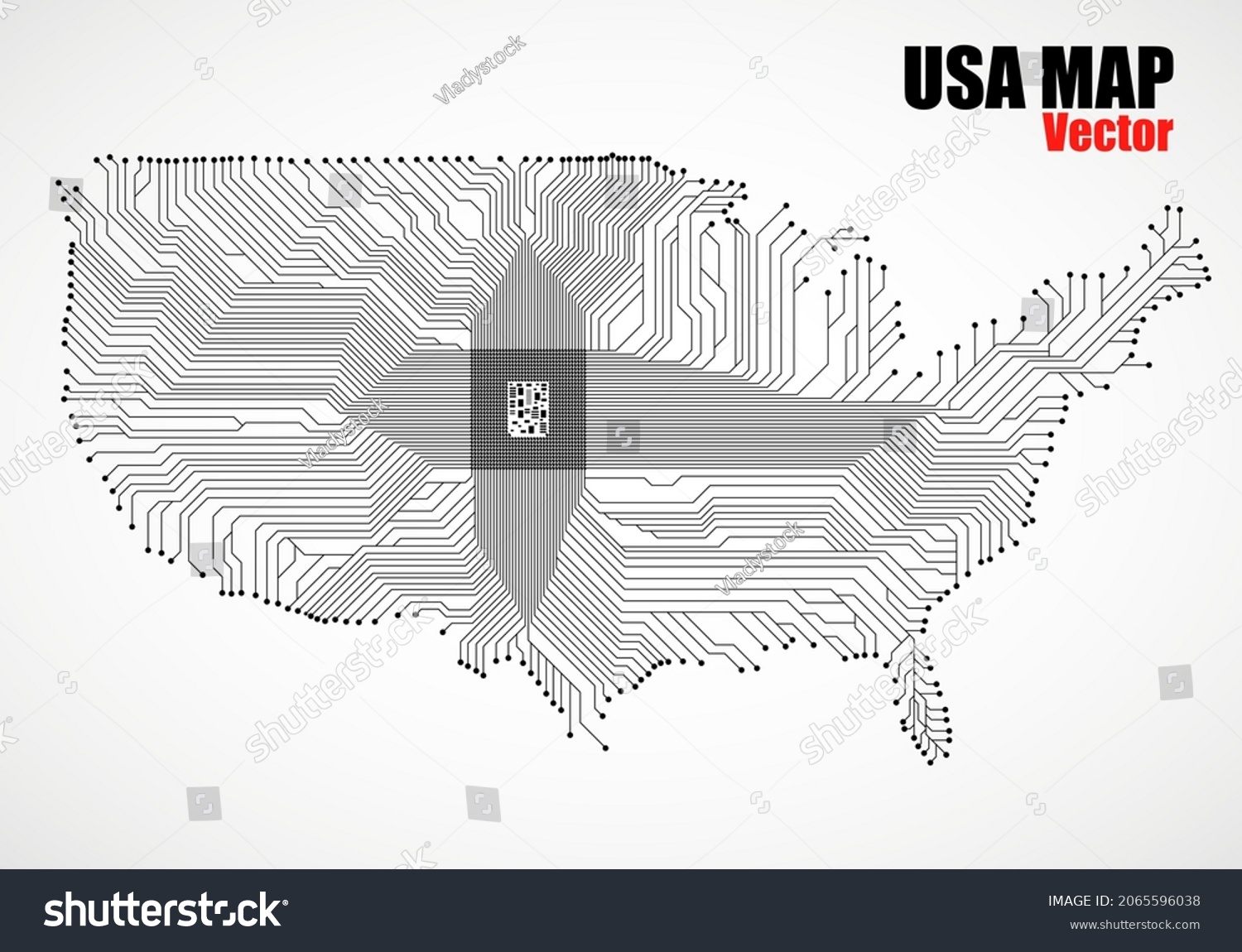 Abstract Map Usa Cpu Circuit Board Stock Vector (Royalty Free ...