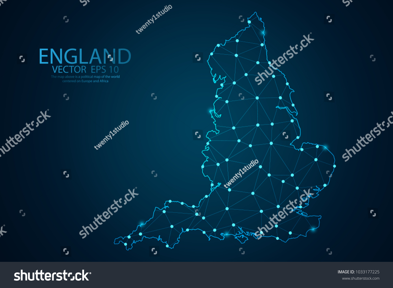 SVG of Abstract mash line and point scales on Dark background with map of England. Wire frame 3D mesh polygonal network line, design polygon sphere, dot and structure. Vector illustration eps 10. svg