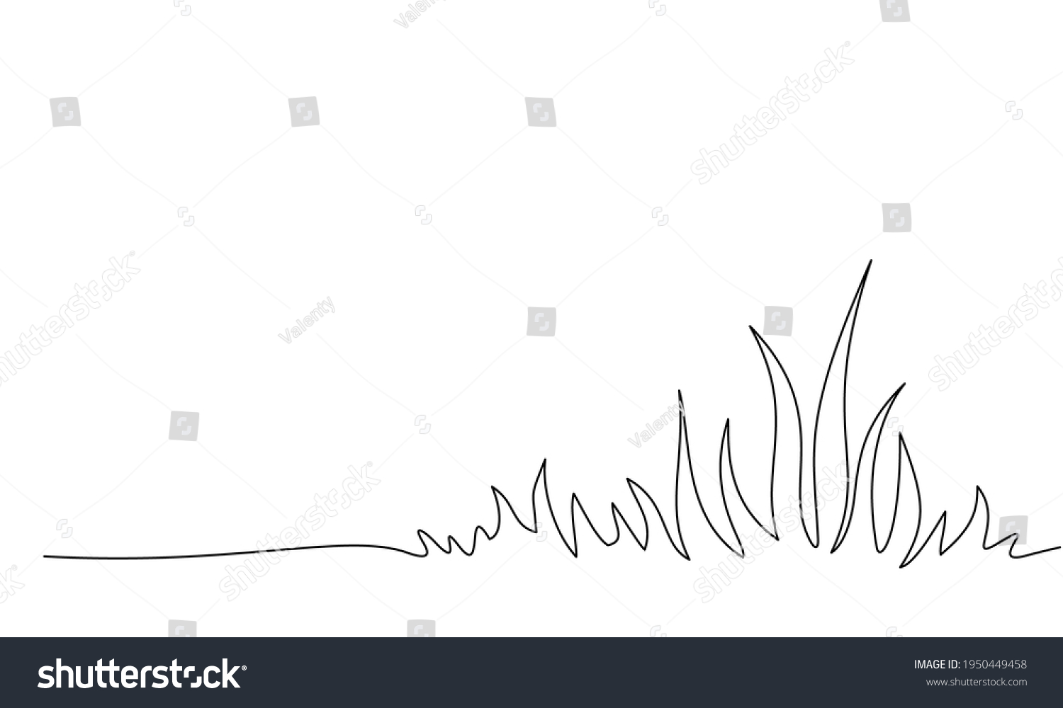 SVG of Abstract meadow line with grass. Continuous one line drawing. Vector illustration svg