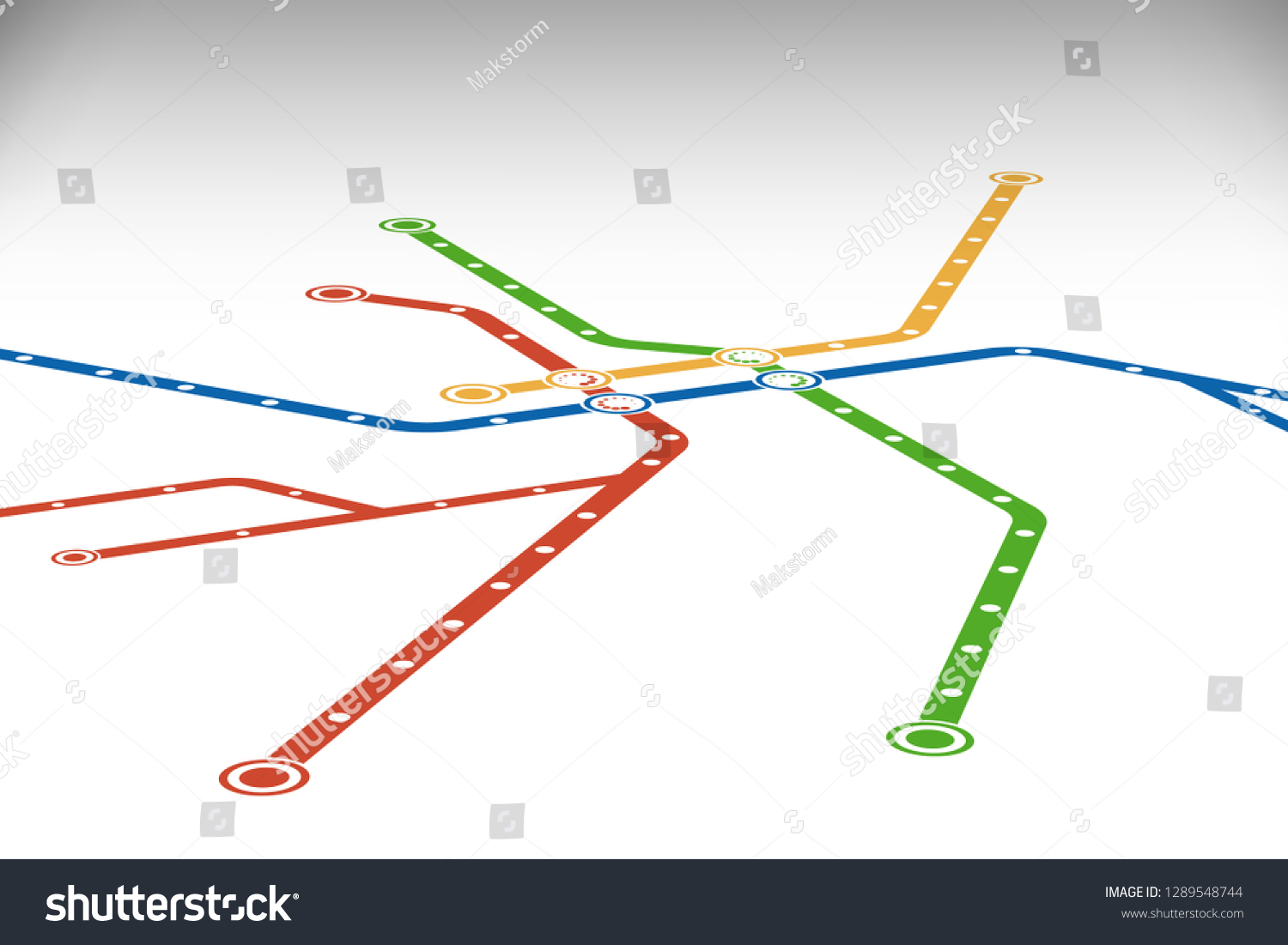 Abstract Metro Subway Map Design Template Stock Vector (royalty Free 