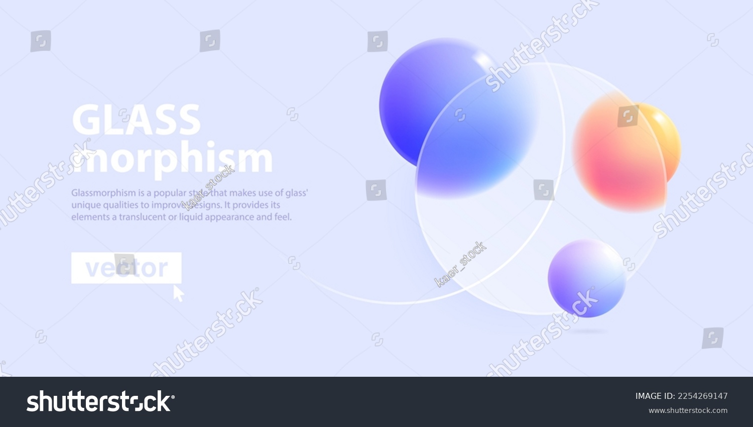 SVG of Abstract minimalistic background for presentation slide in glassmorphism style. Lilac colored 3d trendy and futuristic landing page template. Suitable for technology or business corporate homepage. svg