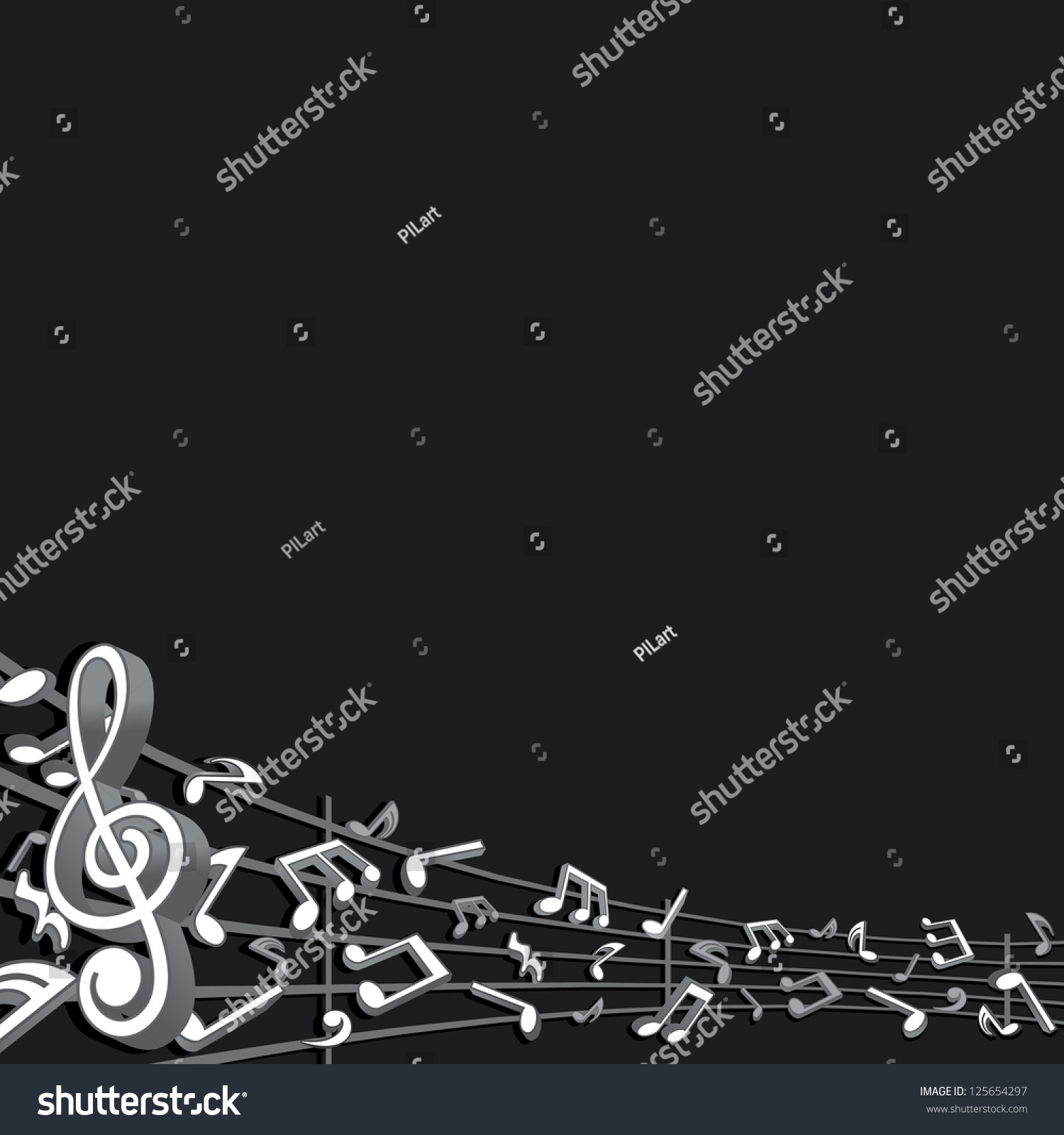 Abstract Music Background. Vector Graphics With Free Space For Your ...