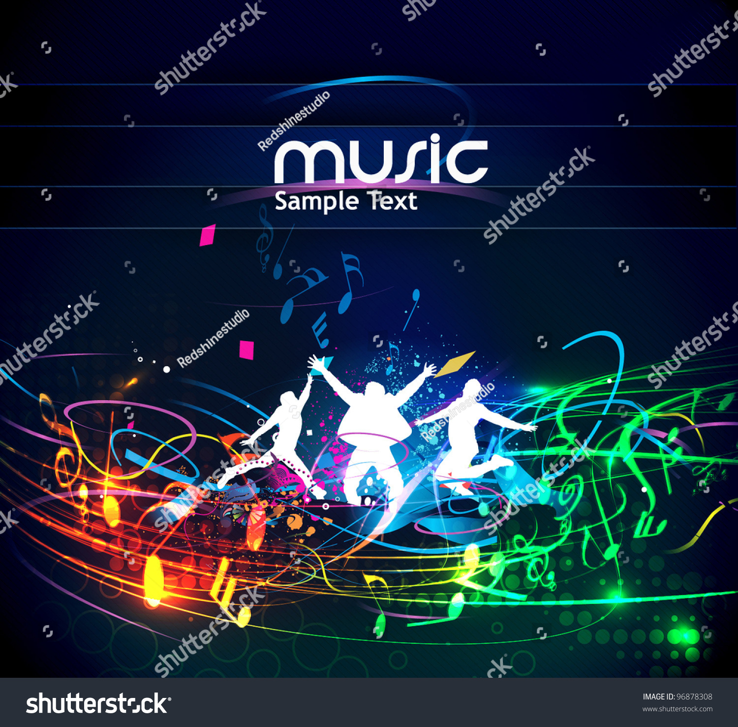 Abstract Music Dance Background Music Event Stock Vector 96878308