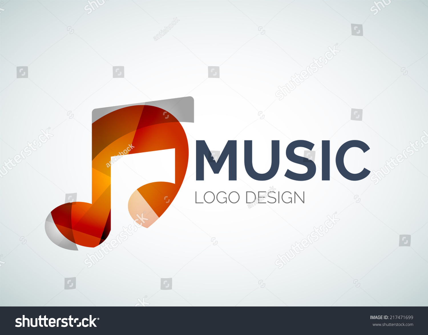 Abstract Music, Note Icon Logo Design Made Of Color Pieces - Various ...